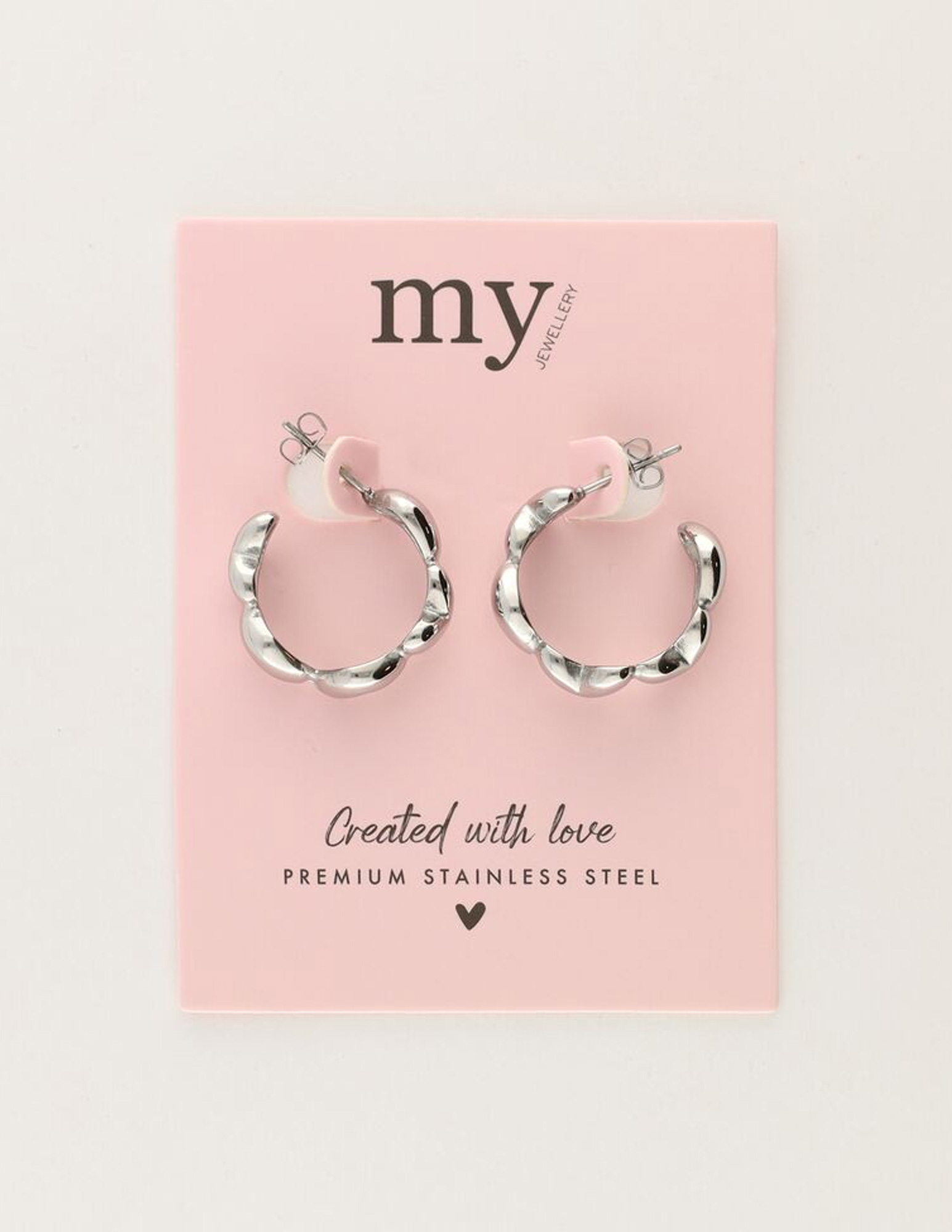 My Jewellery Oorringen met hartjes vorm MJ11400 Zilver