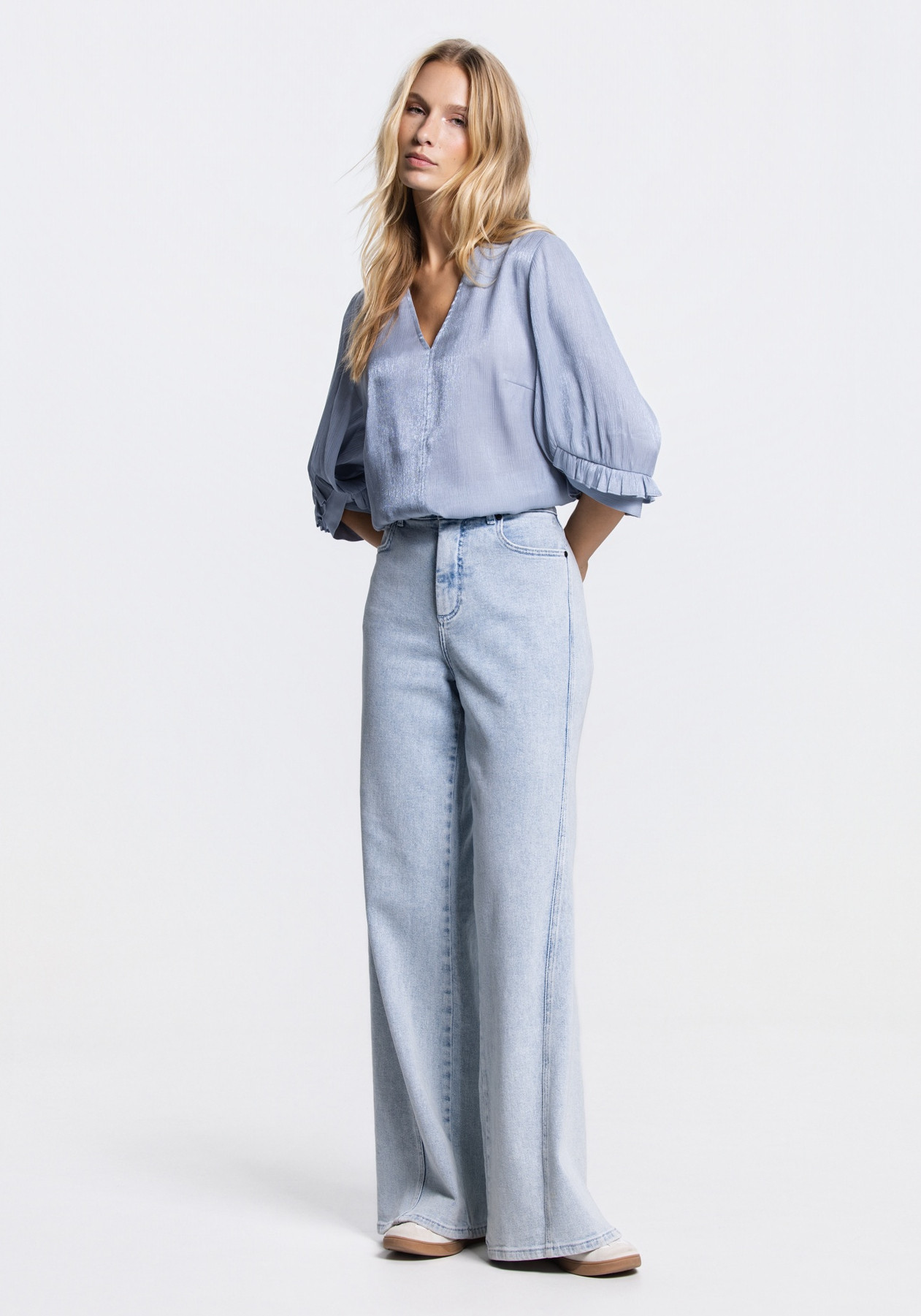 Jansen Amsterdam Blouse NISA SS26 Licht blauw