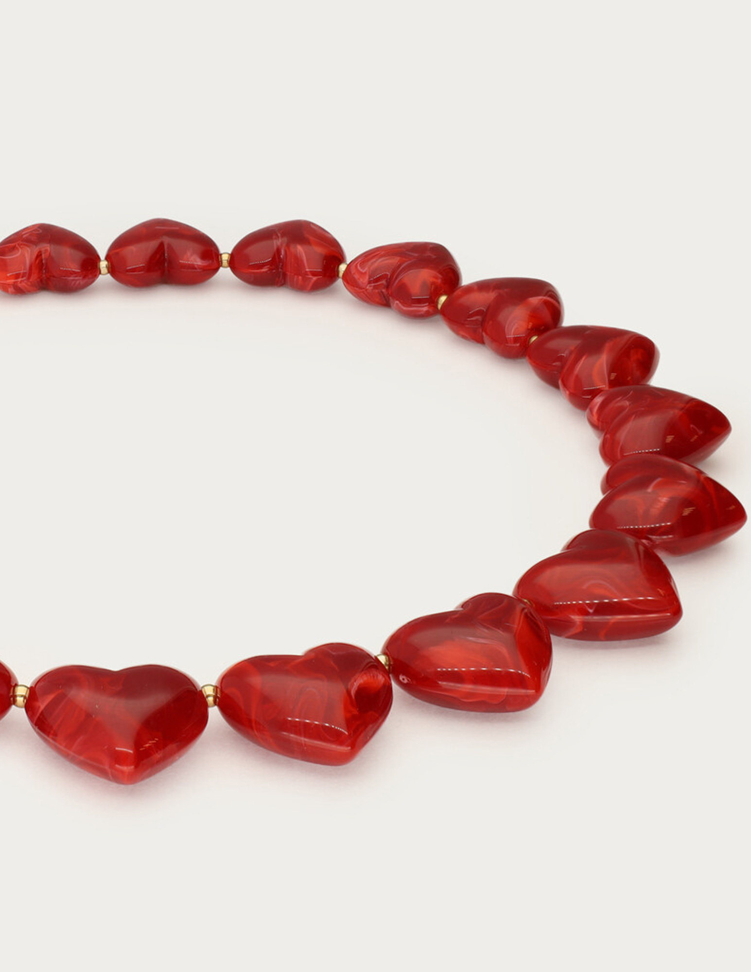 My Jewellery Statement ketting met hartjes MJ14378 Rood