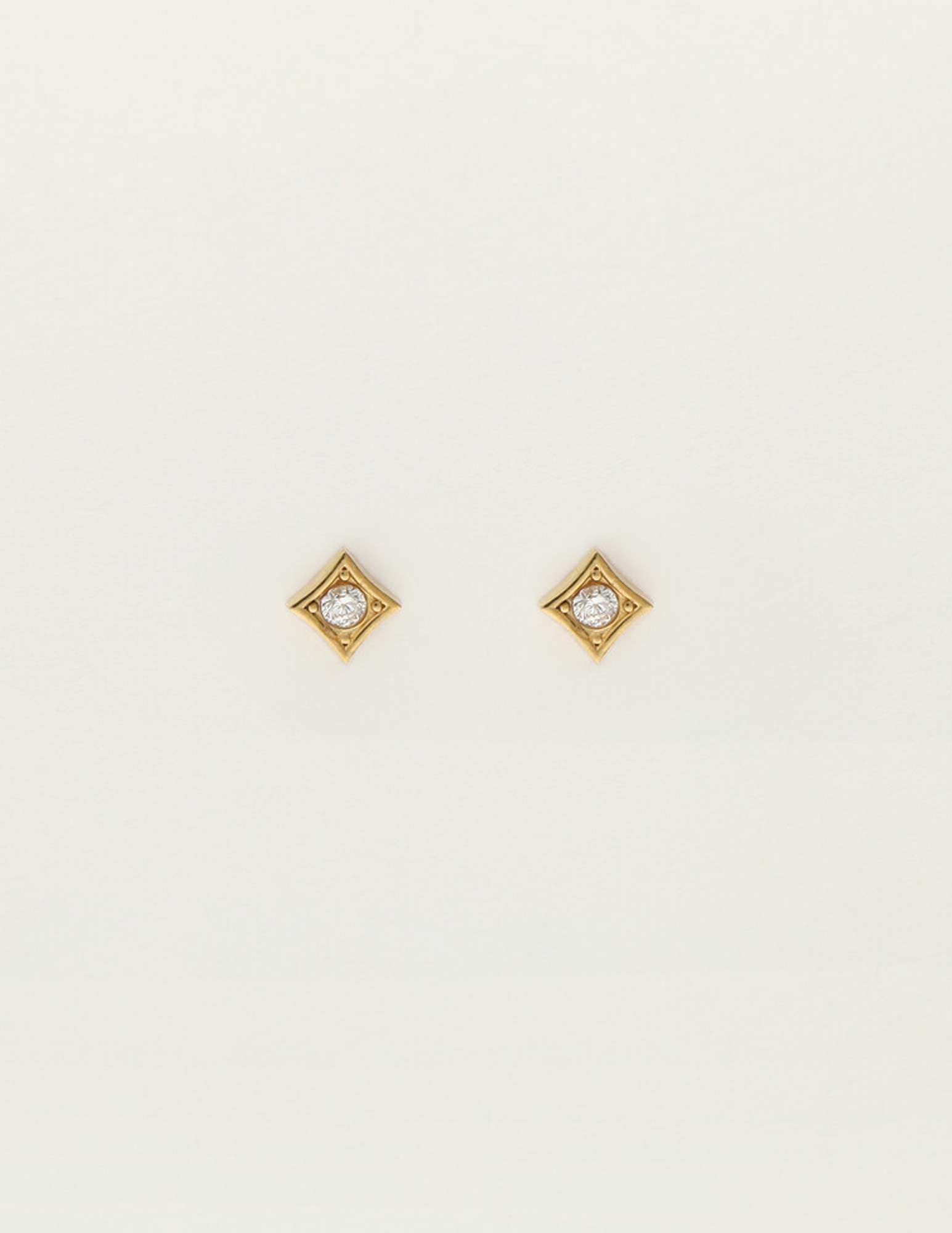 My Jewellery Studs vierkant met strass MJ12108 Goud