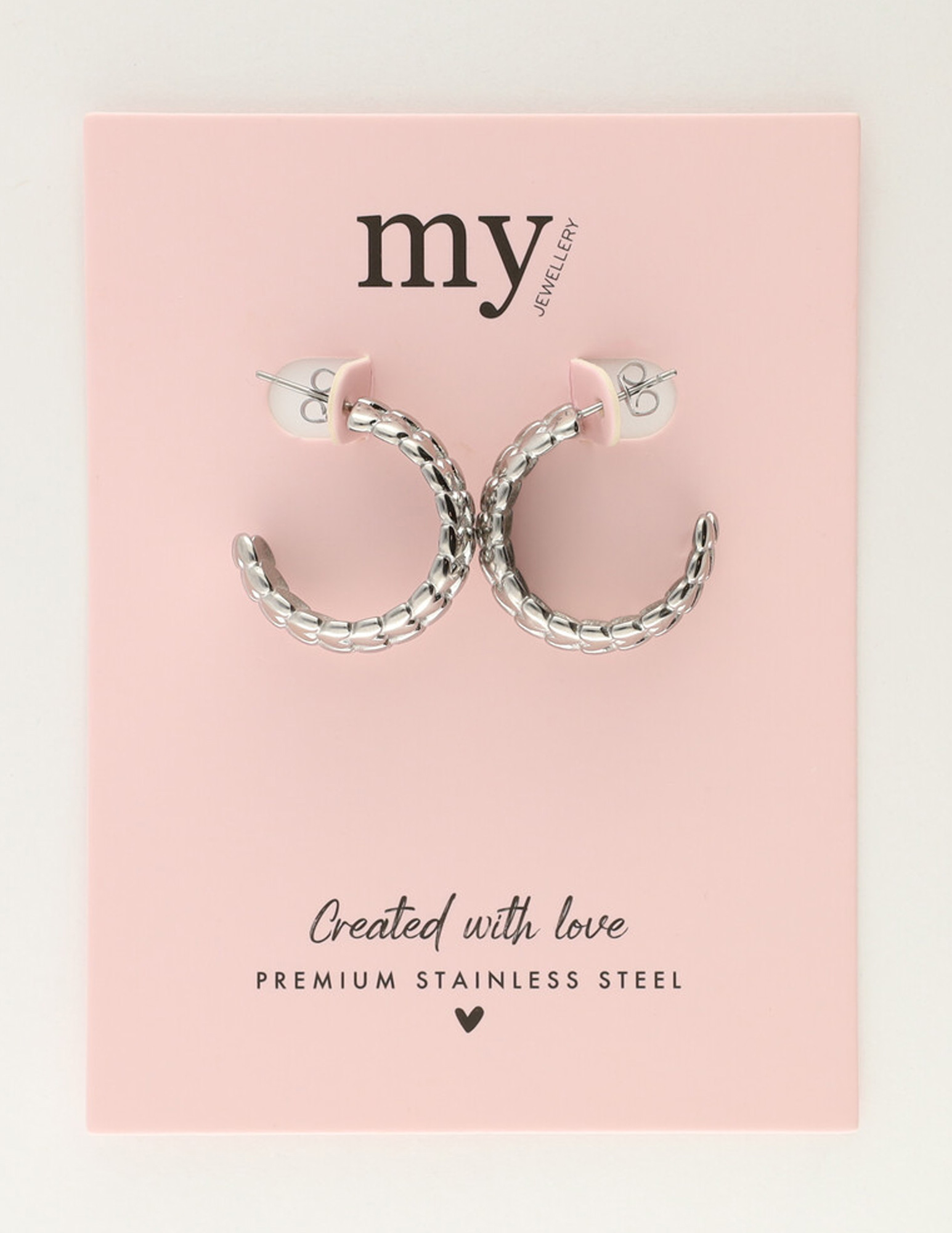 My Jewellery Oorringen vintage met hartjes MJ12028 Zilver