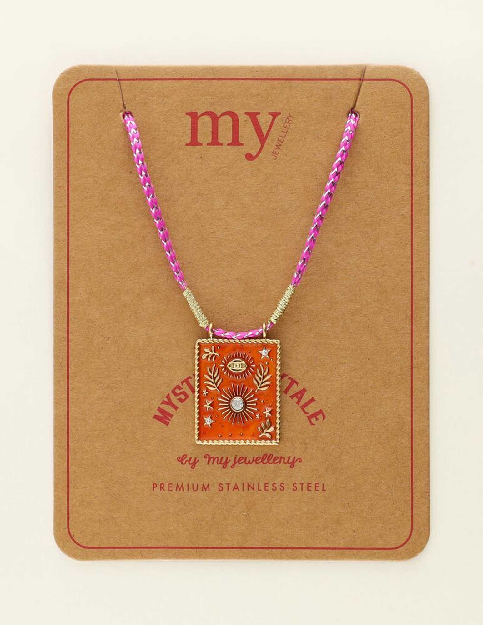 My Jewellery Mystic ketting met oranje bedel MJ09427 Goud