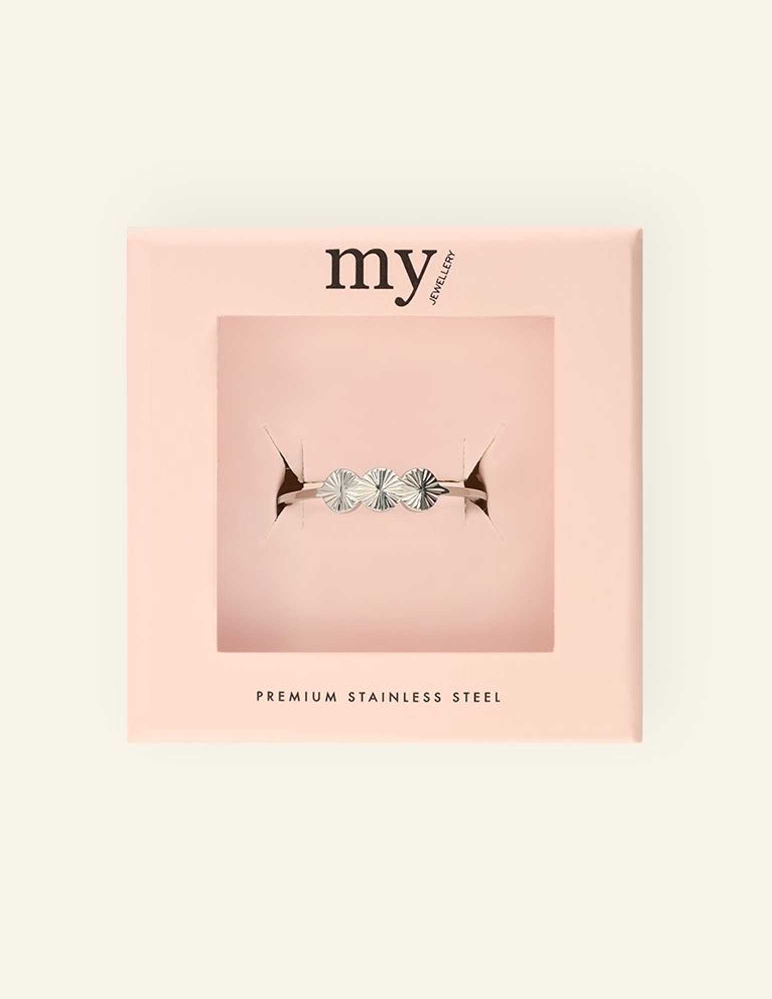 My Jewellery Ring met drie muntjes MJ08984 Zilver