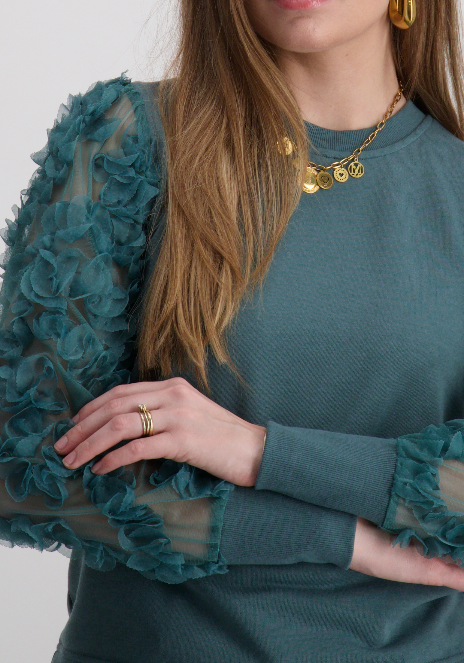 Jacqueline de jonge Sweater Fairview 15220558 Midden groen