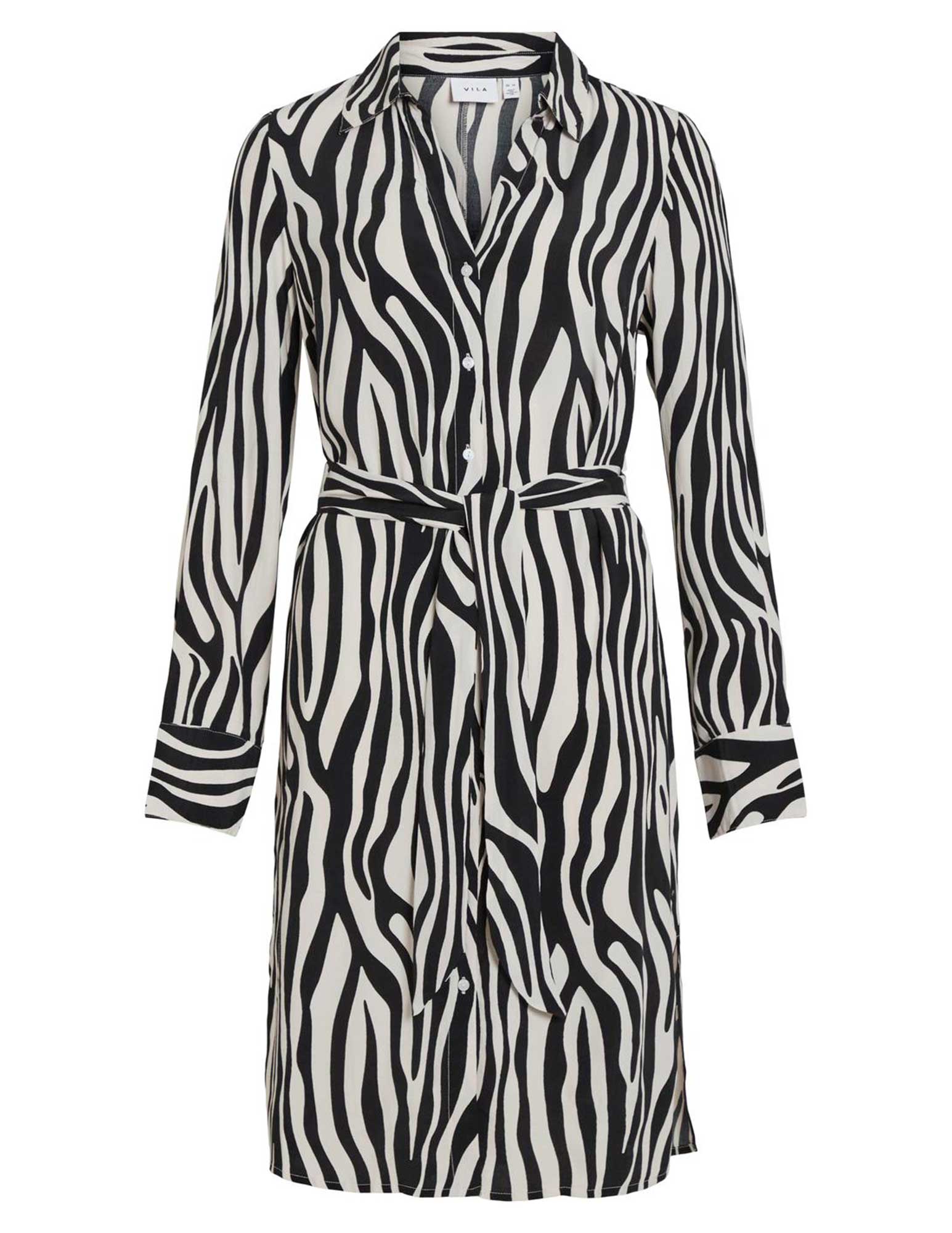 Vila Jurk Fini 14084529 Zwart/Wit