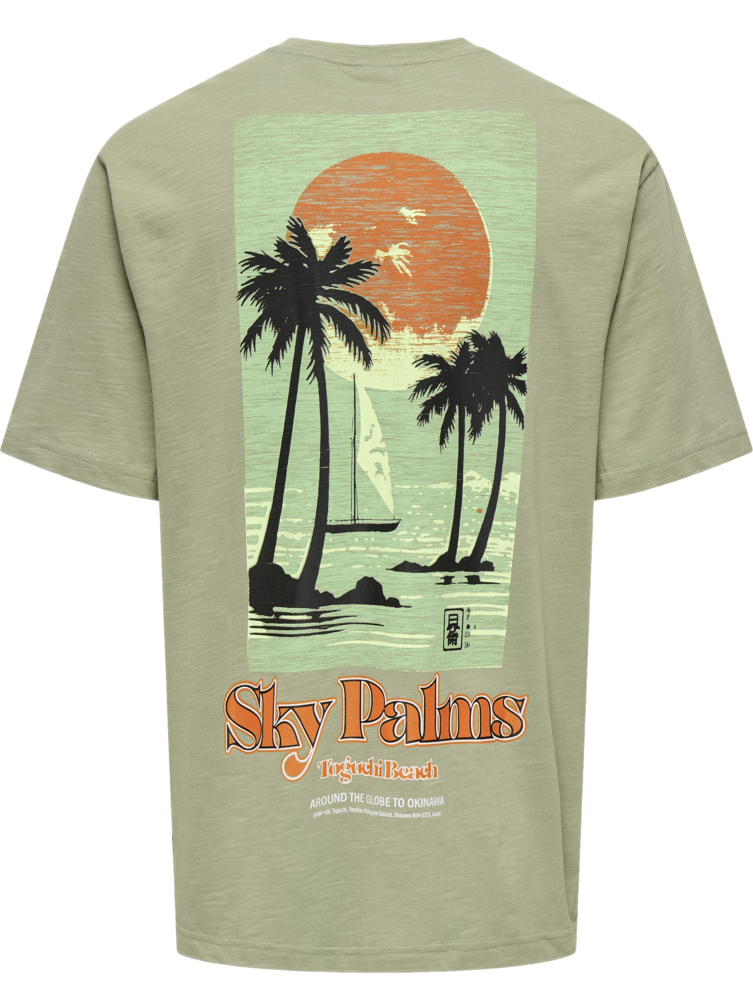 ONLY & SONS T-shirt Luis palm 22035584 Midden groen