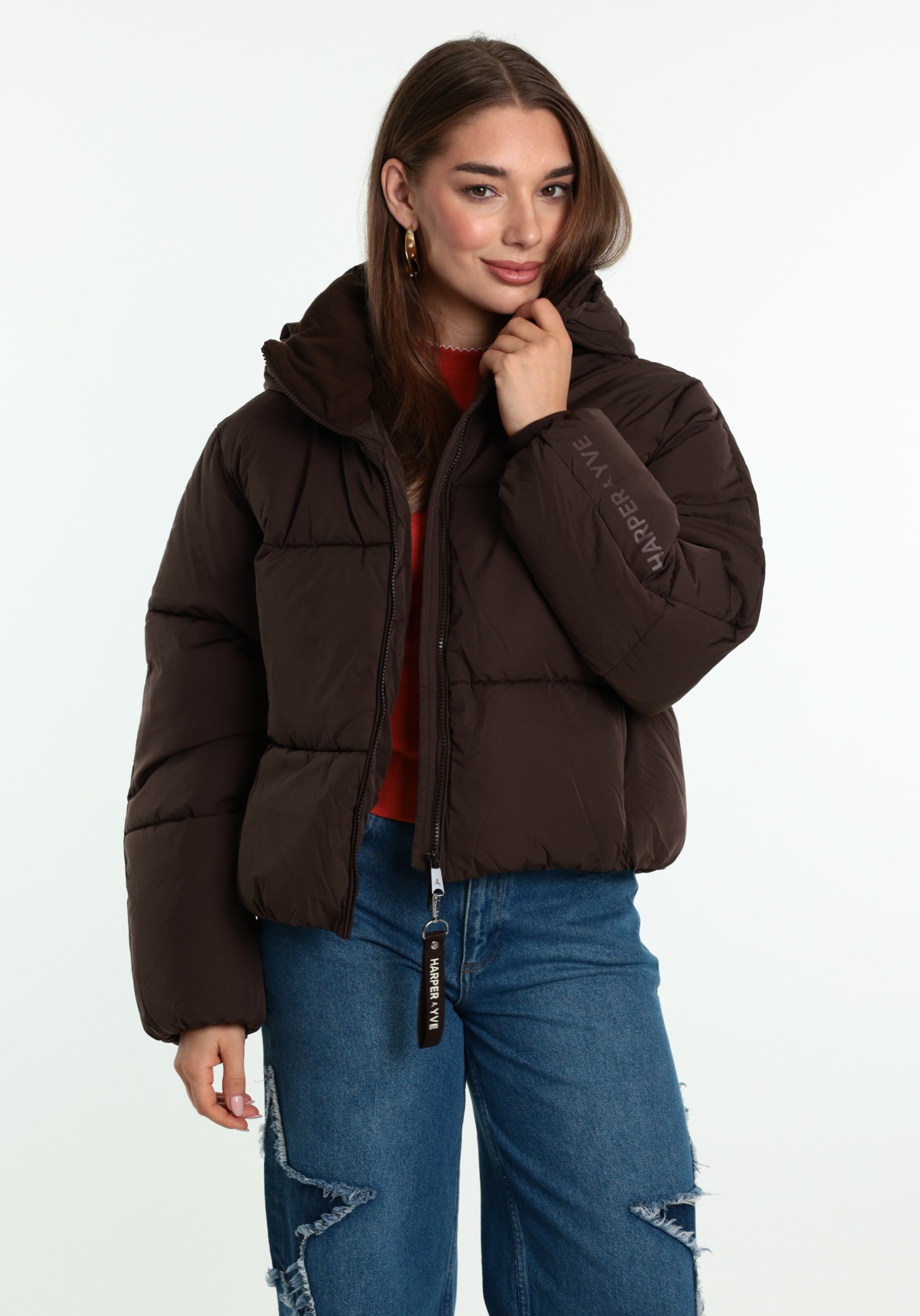 Harper & Yve Winterjas Ibby AW6N222 Donker bruin
