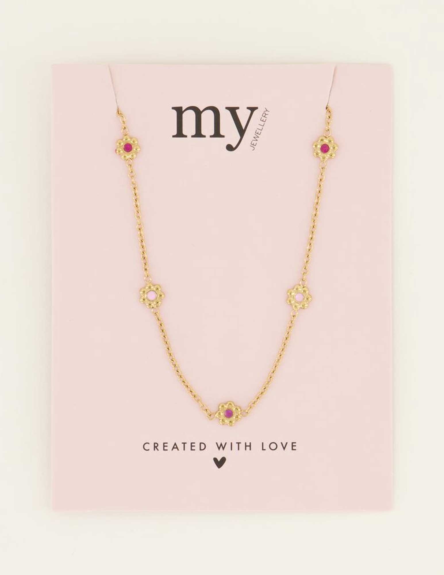 My Jewellery Ketting met bloemen MJ07966 Goud