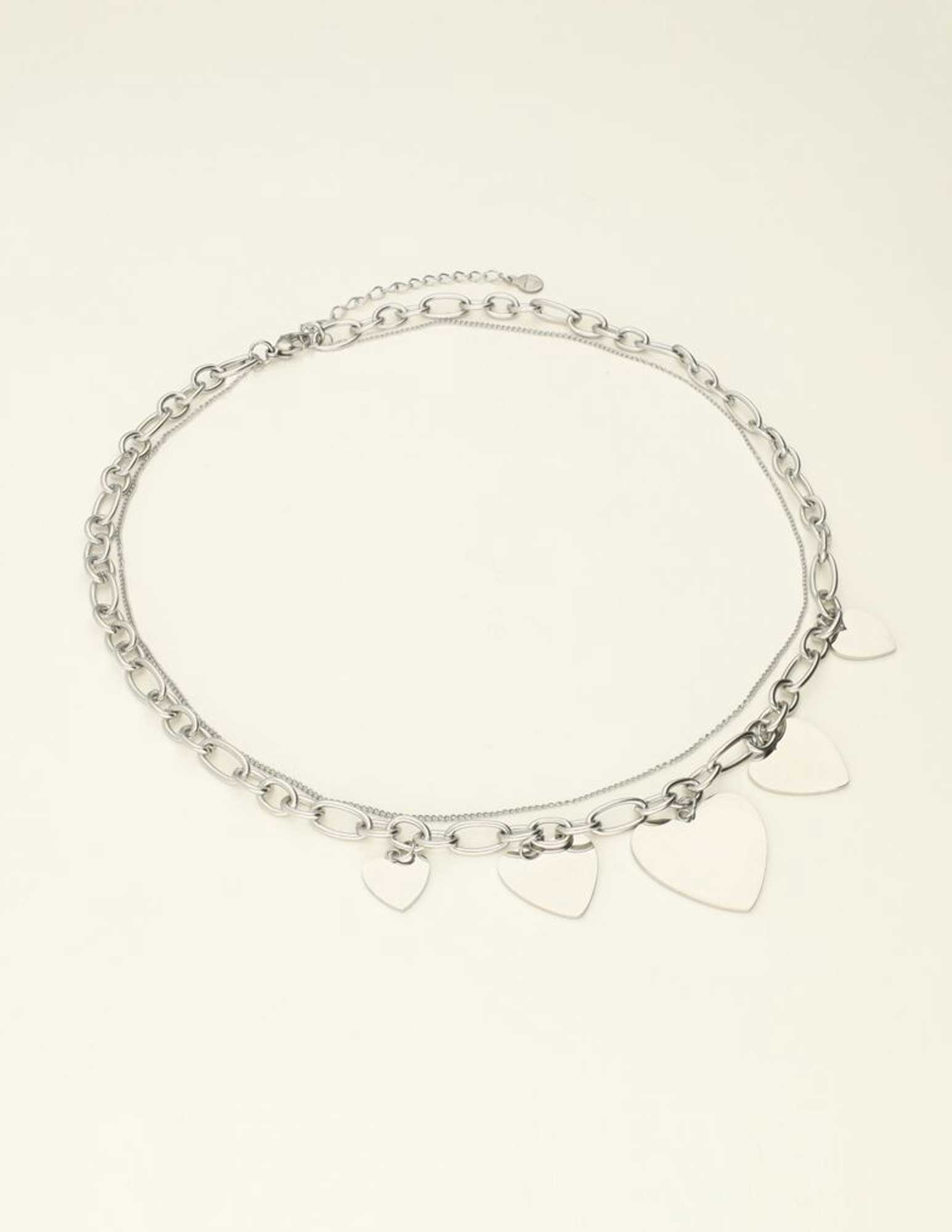 My Jewellery Universe statement ketting met hartjes MJ09643 Zilver