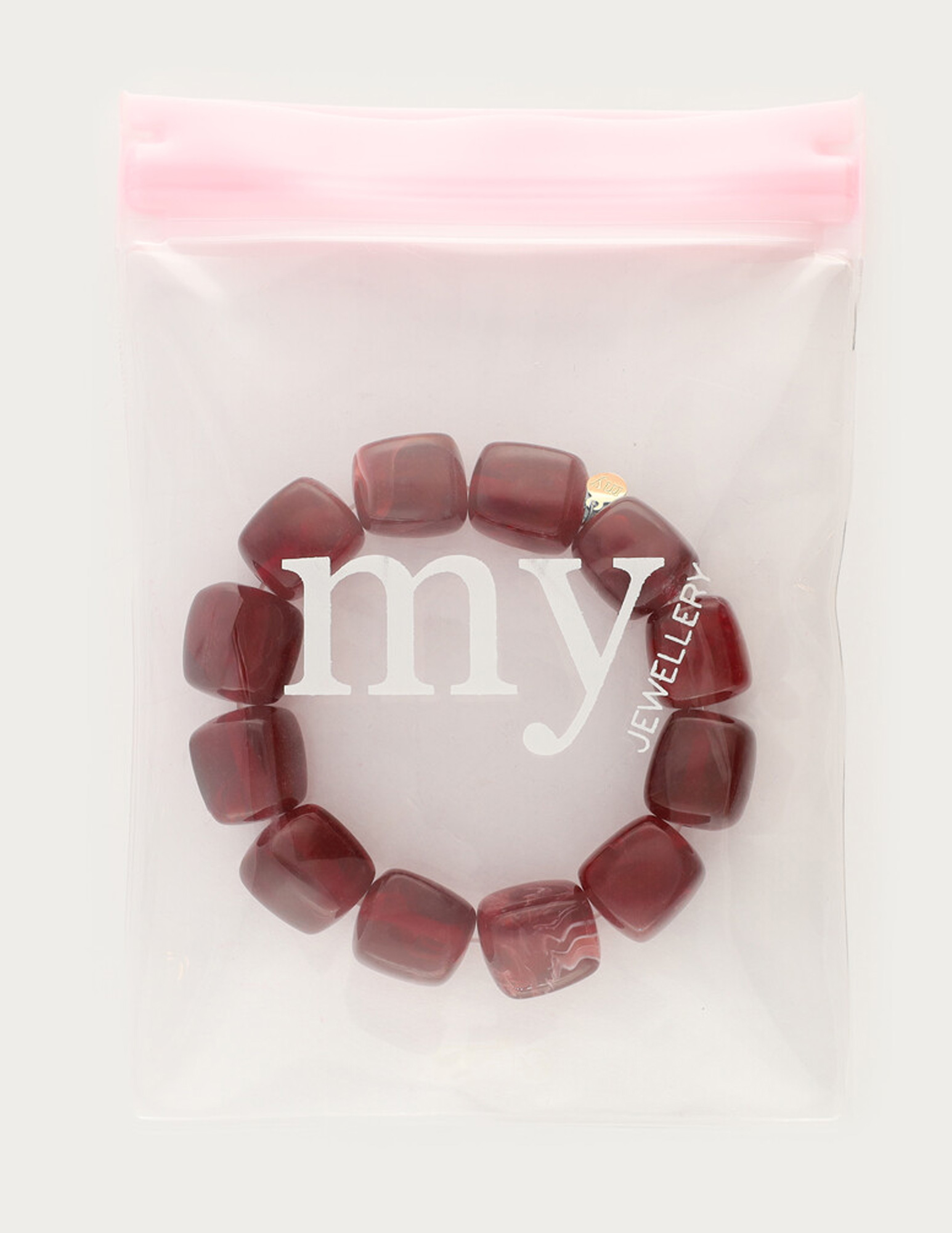 My Jewellery Statement armband met vierkante kralen MJ15217 Bordeaux