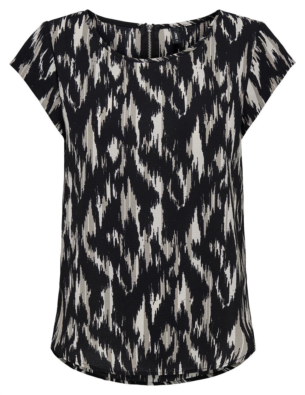 Only Blouse Vic met print 15161116 Antraciet