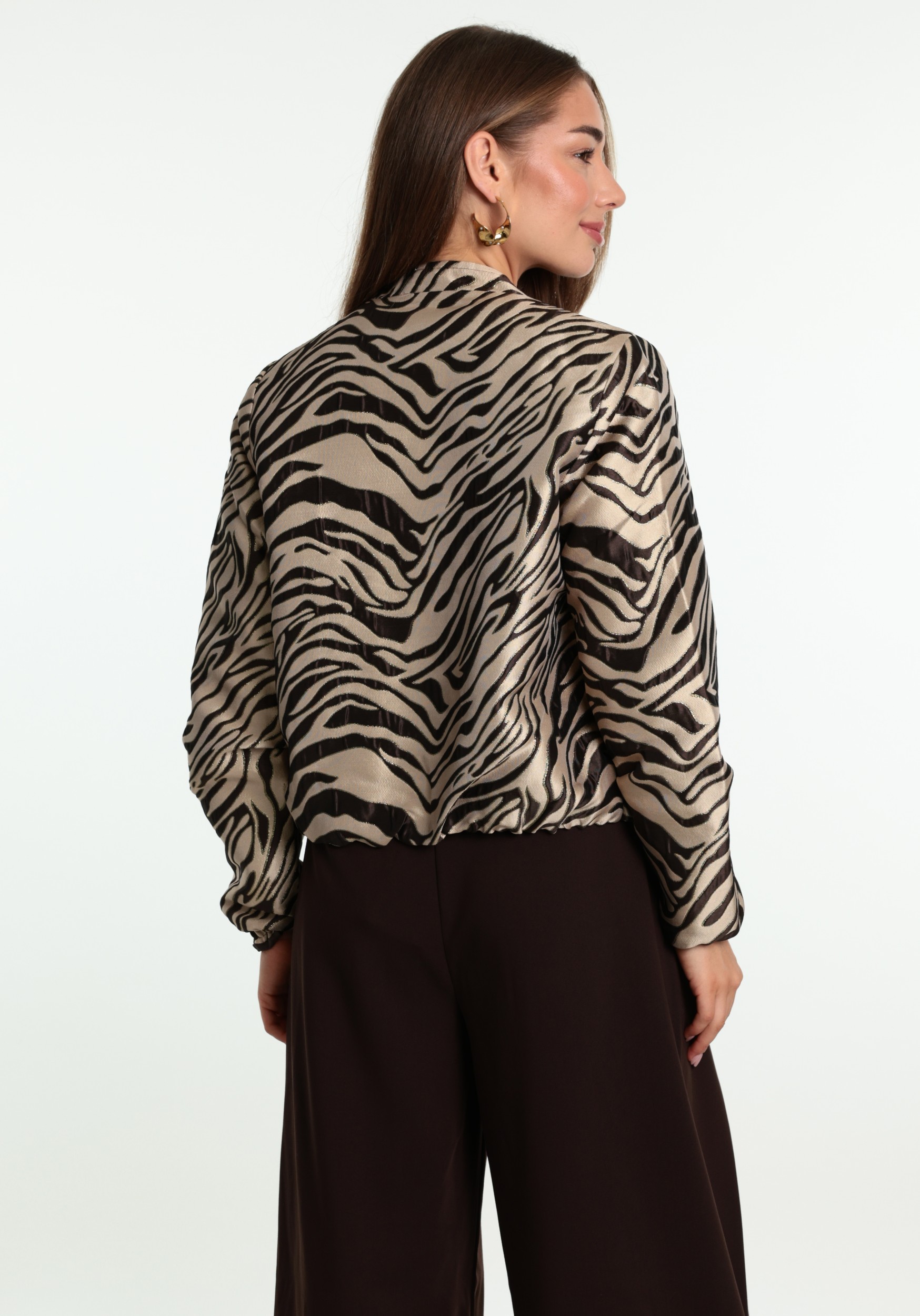 Geisha Bomberjack zebra print 65553-21 Donker bruin