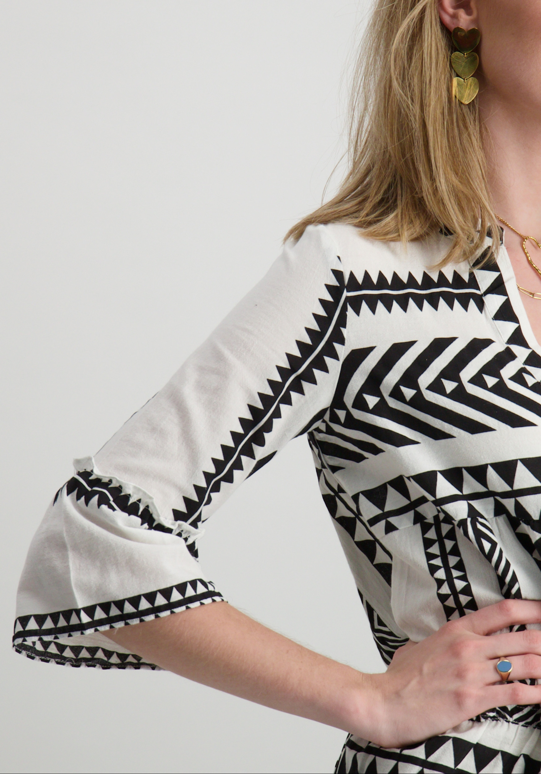 Vero moda Jurk Dicthe 10225127 Zwart/Wit