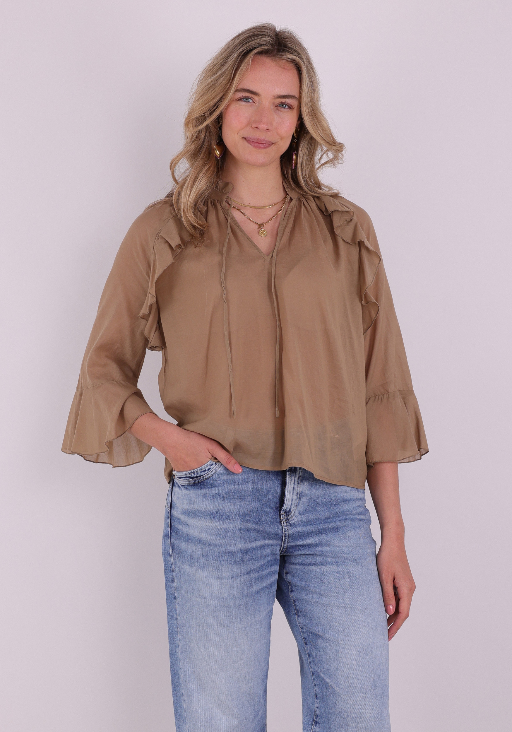 Kaffe Clothing Blouse Flora 10511480 Licht bruin