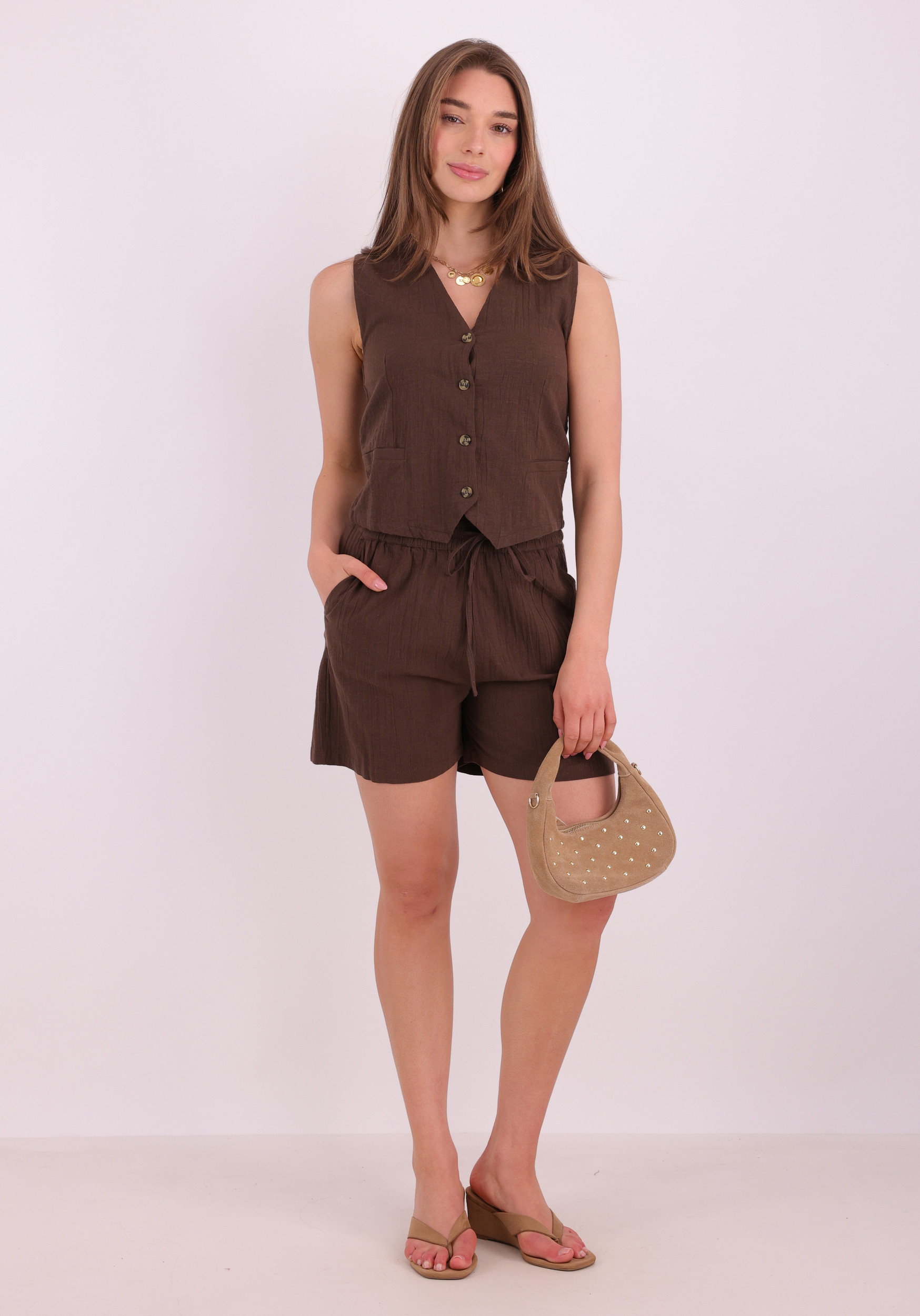 ONLY Gilet Tizana 15337097 Bruin