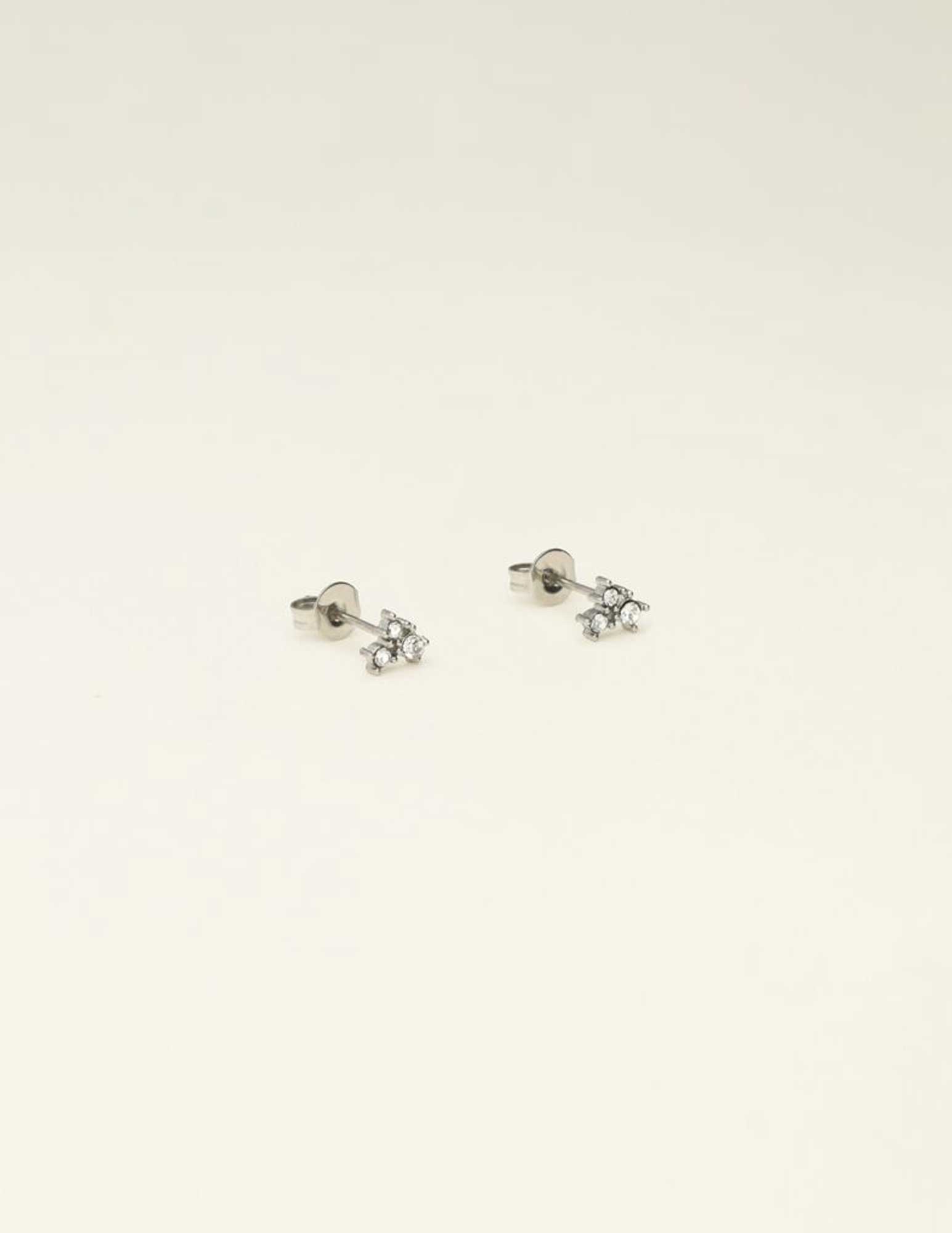 My Jewellery Studs vierkente strass MJ09487 Zilver