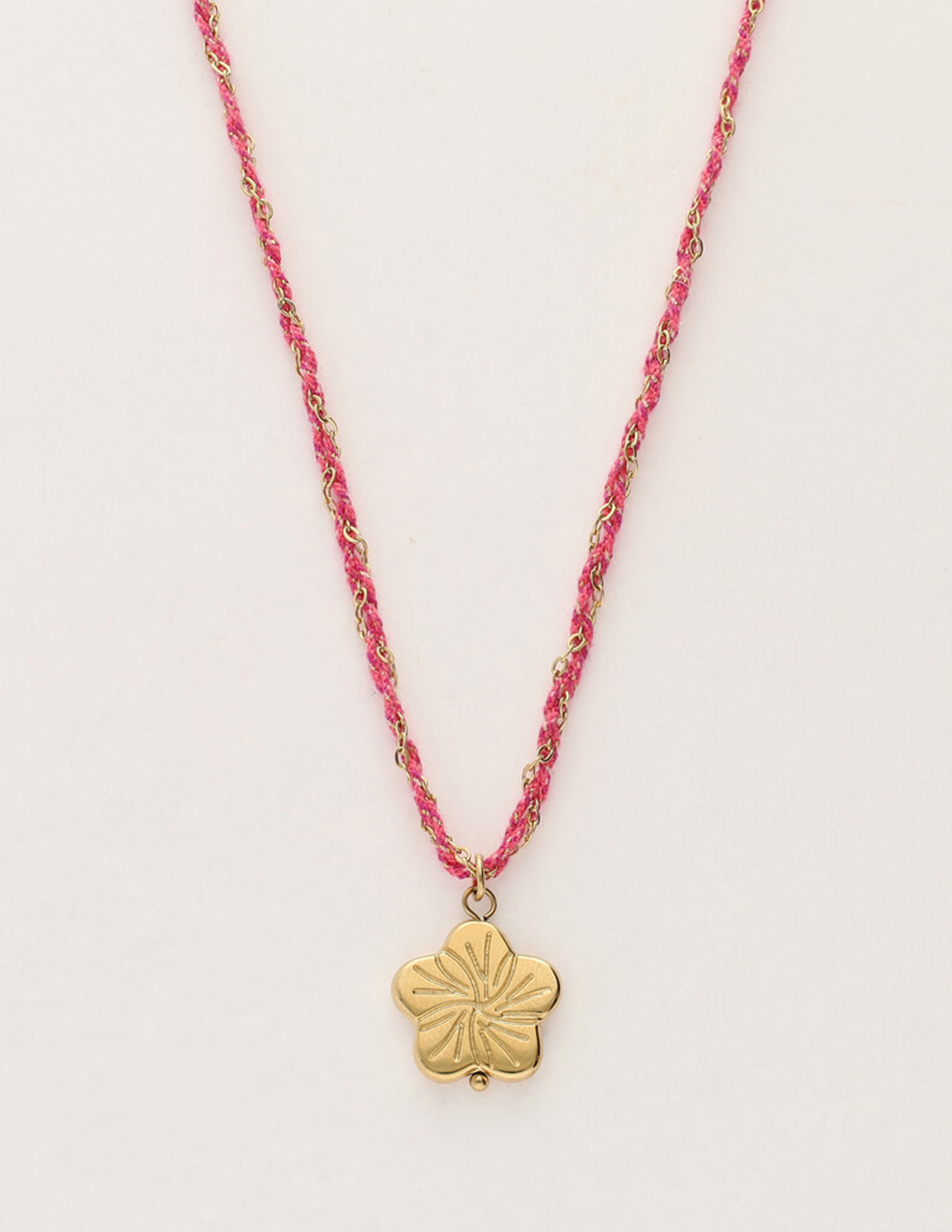 My Jewellery Sunrocks koord ketting met bloem MJ12204 Goud