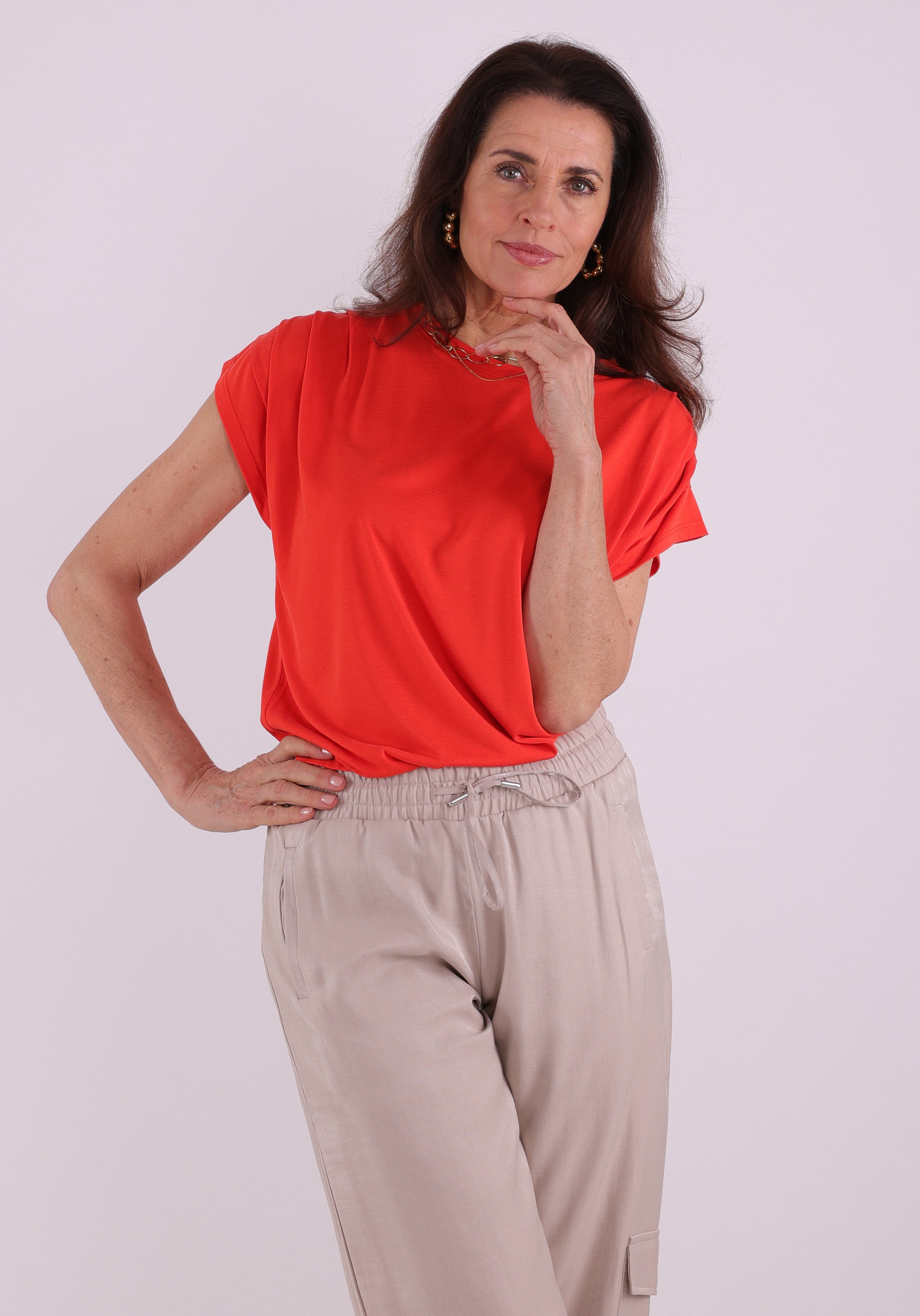 Ichi T-shirt Lisken 20114138 Rood