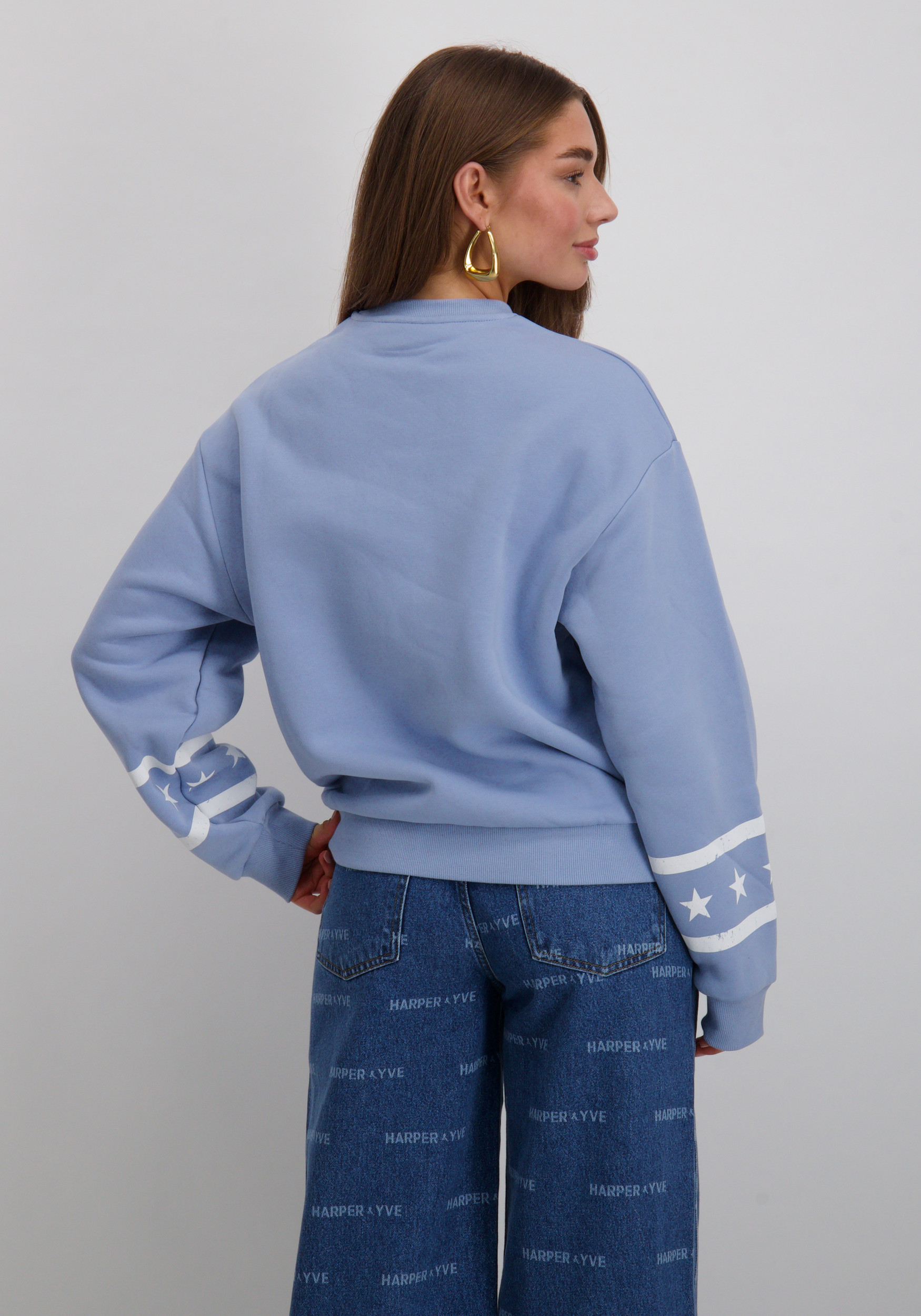 Colourful Rebel Sweater Rebel Stars WS417203 Licht blauw