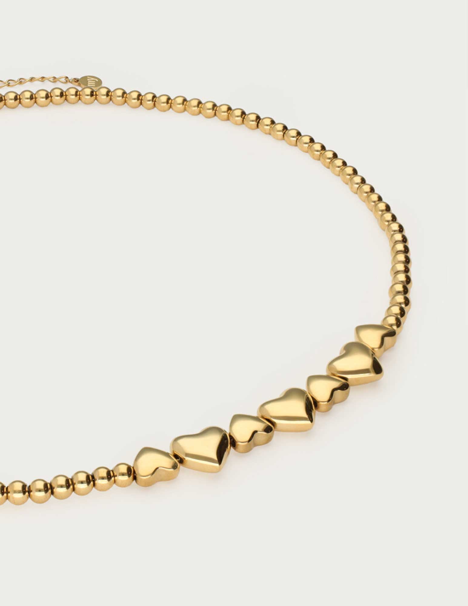 My Jewellery Steel beads heart ketting MJ13711 Goud