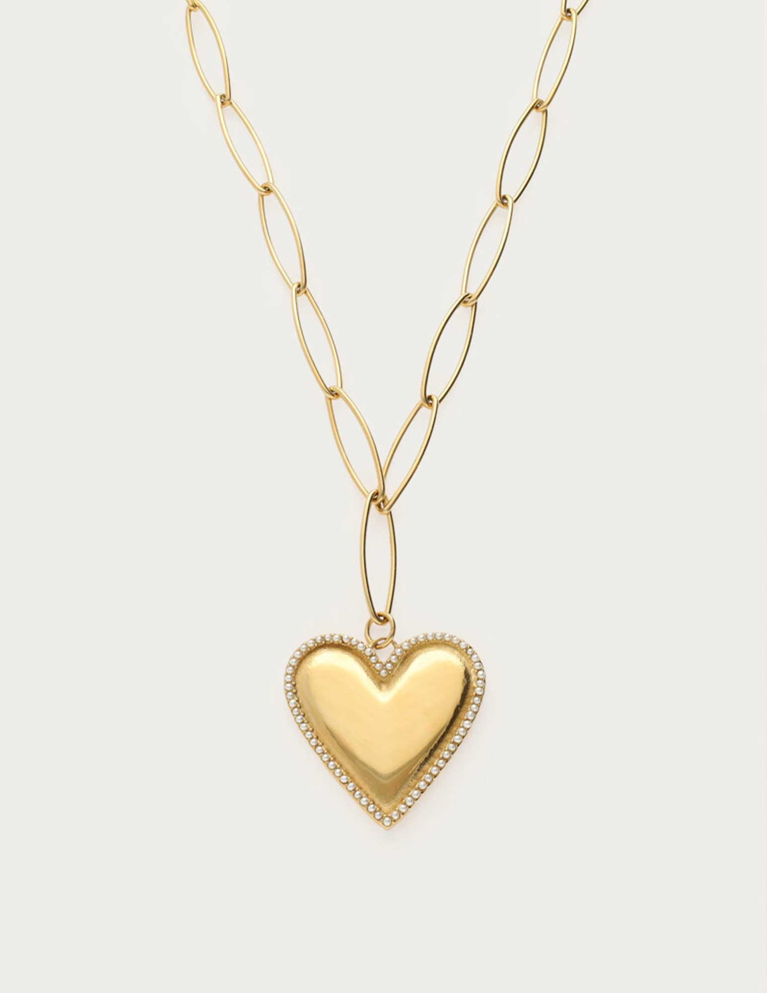 My Jewellery Heart pearls chain ketting MJ13060 Goud