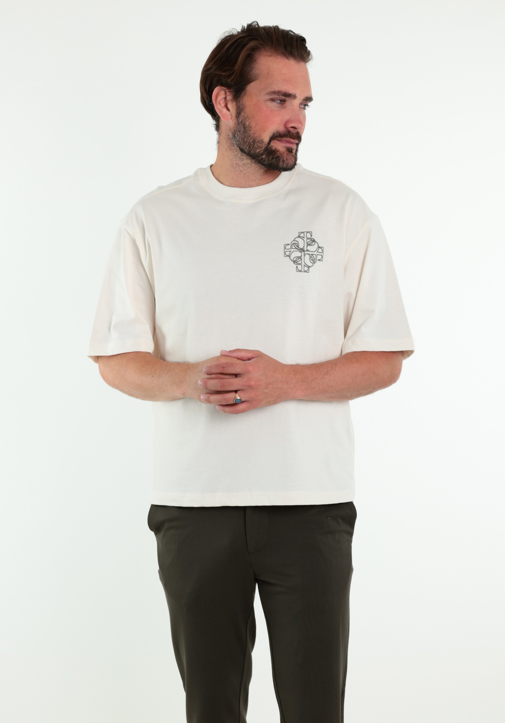 Off The Pitch T-shirt Locket box OTP263016 Wolwit-ecru