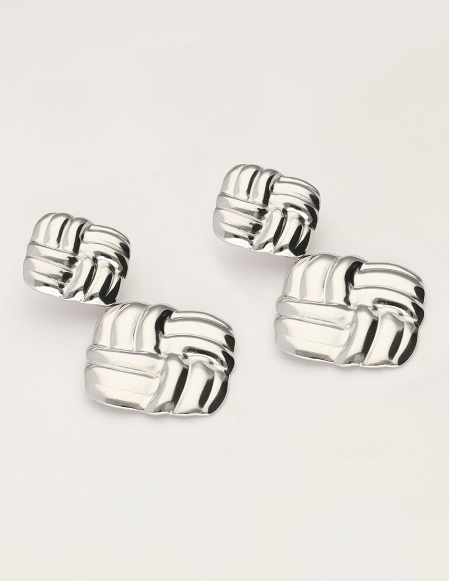 My Jewellery Vintage oorhangers vierkant gevlochten MJ11088 Zilver