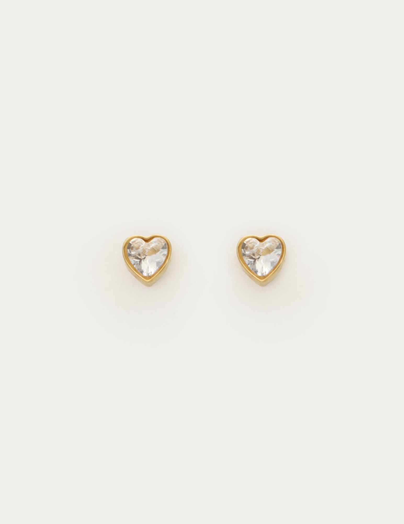 My Jewellery Studs met transparant strass hartje MJ14842 Goud