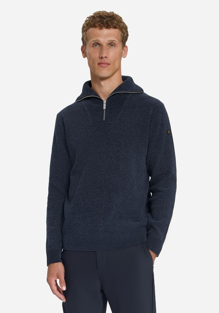 No Excess Trui Half zip 33210967SN Donker blauw