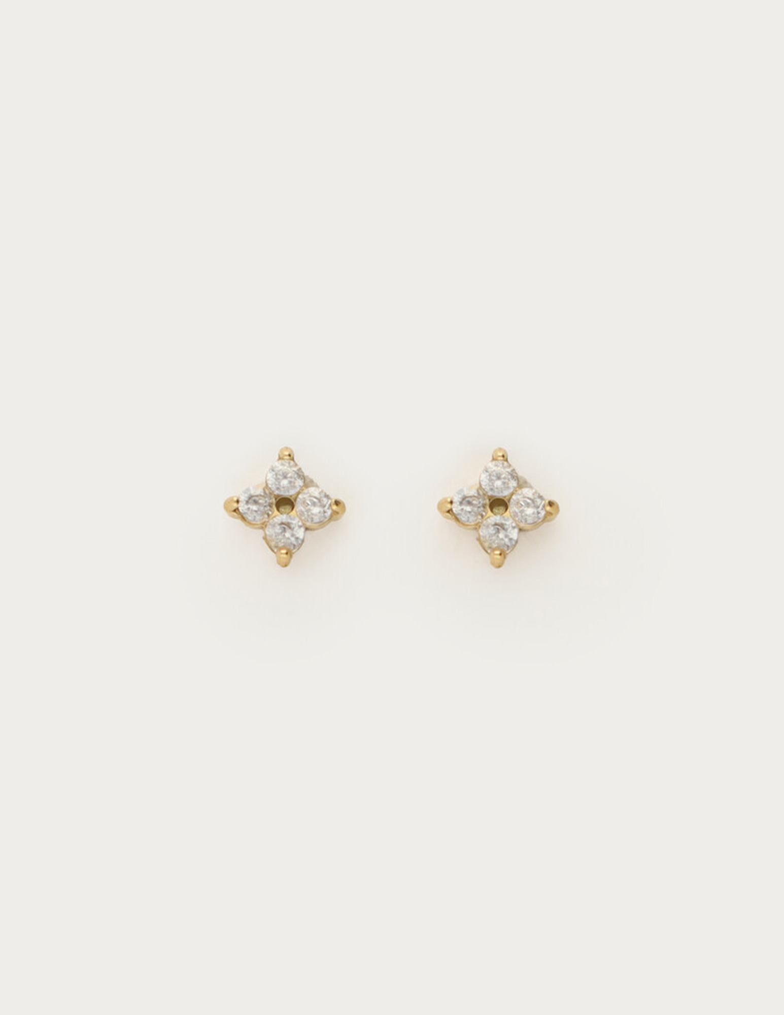 My Jewellery Studs klaver met transparante strass MJ14846 Goud