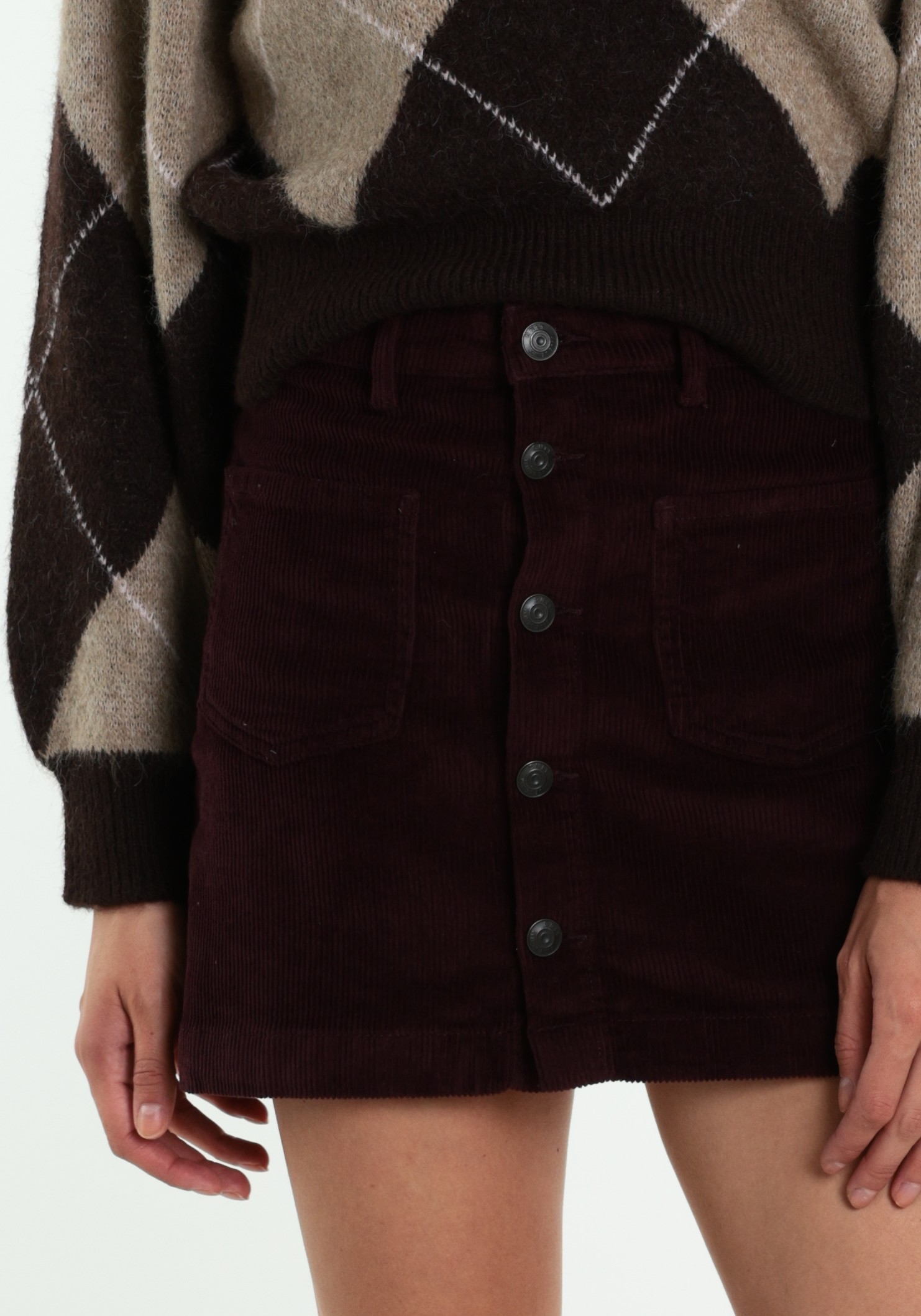 ONLY Korte corduroy rok Amazing 15182080 Donker Paars