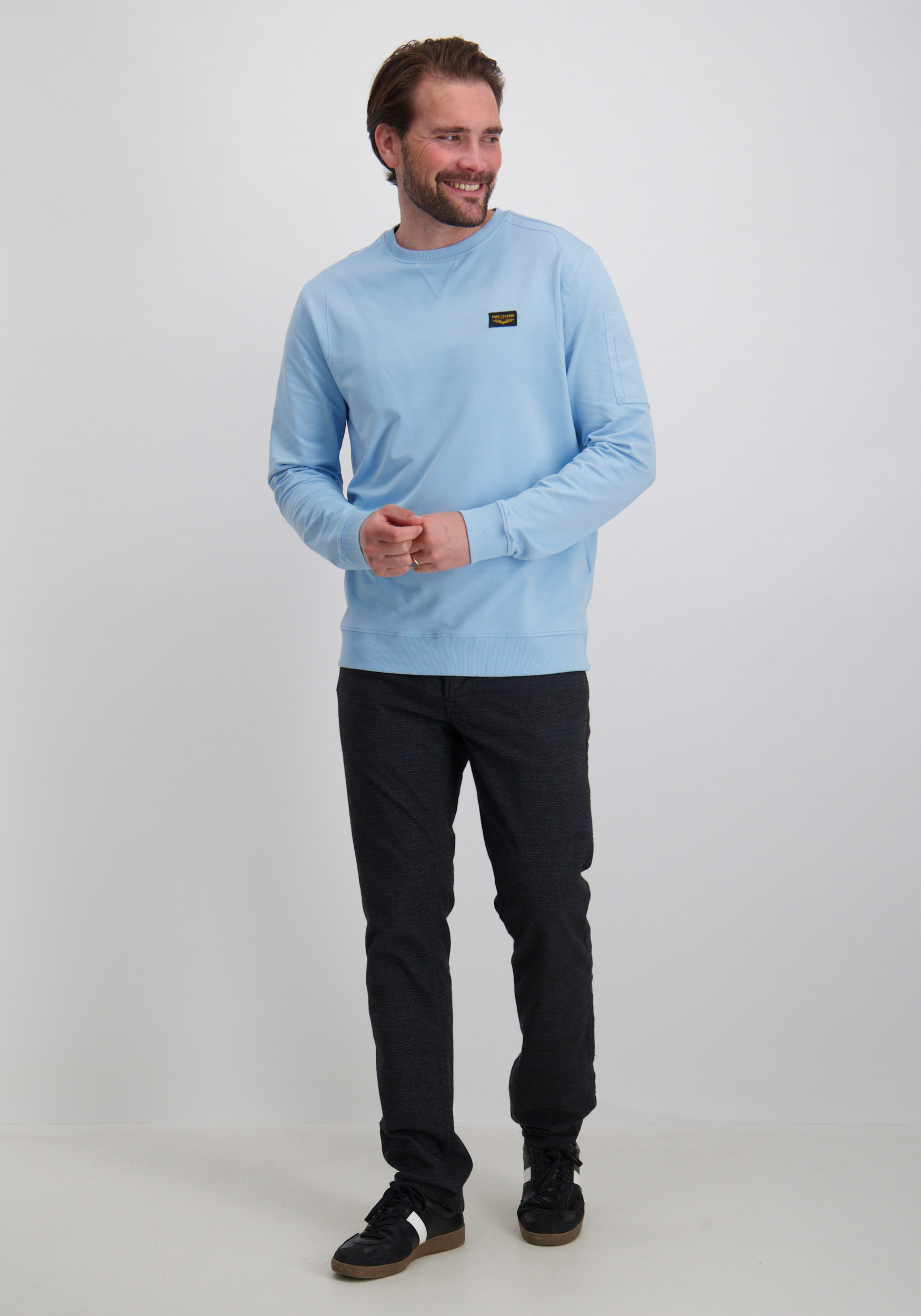 PME Legend Sweater Airstrip PLS0000431 Licht blauw