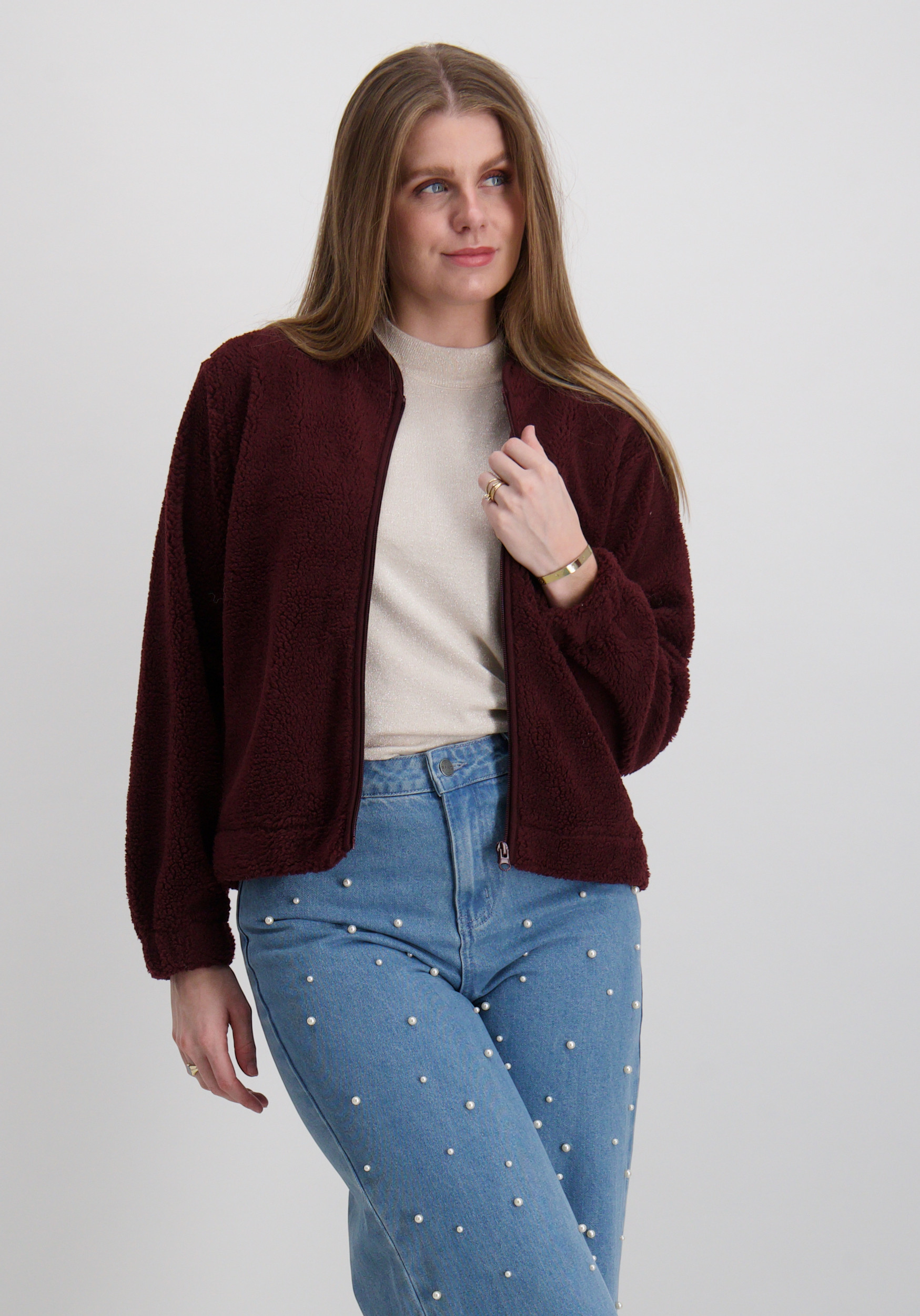 FREE|QUENT Bomberjacket Teddy 207639 Bordeaux