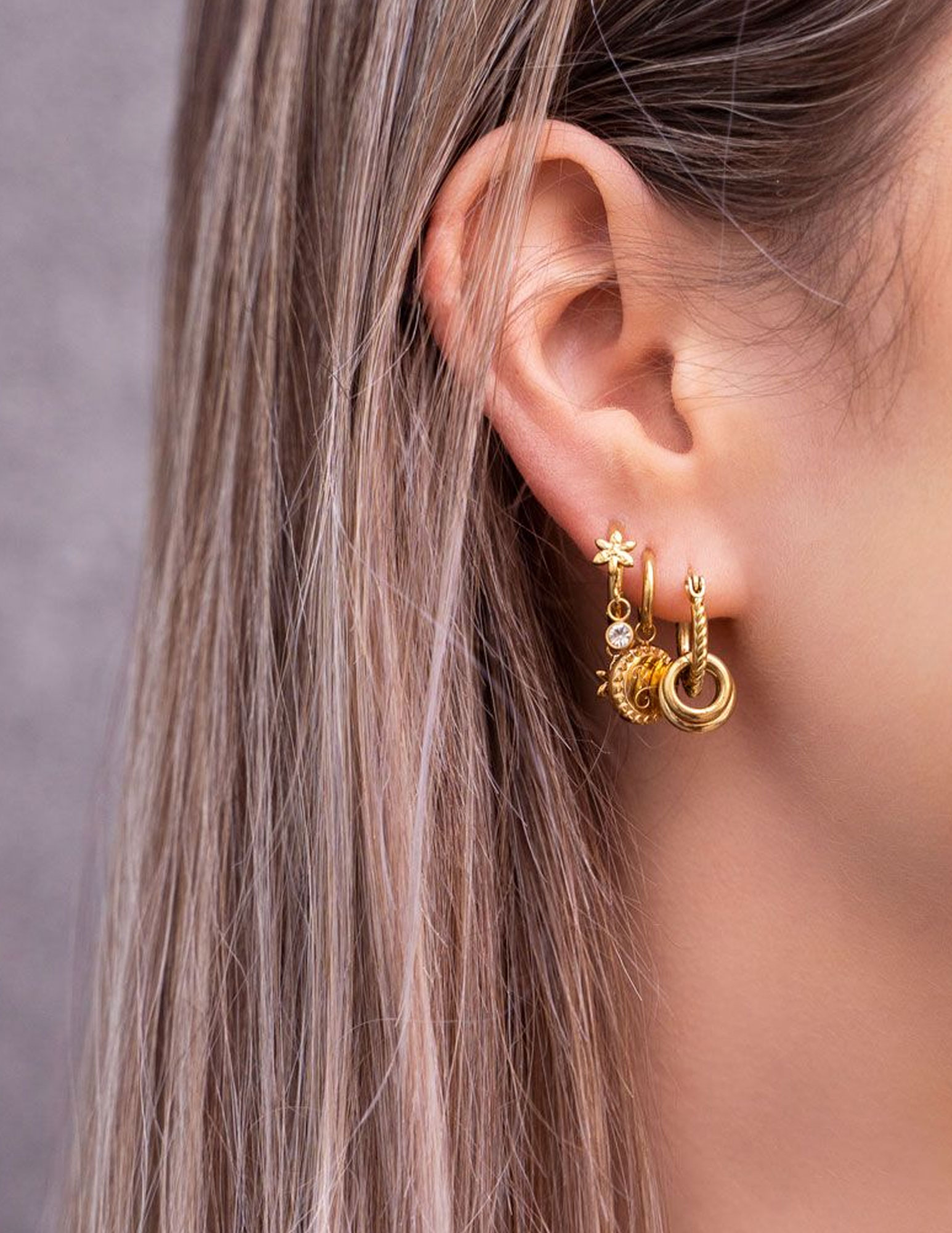 My Jewellery Oorringen met kleine rondjes MJ05559 Zilver