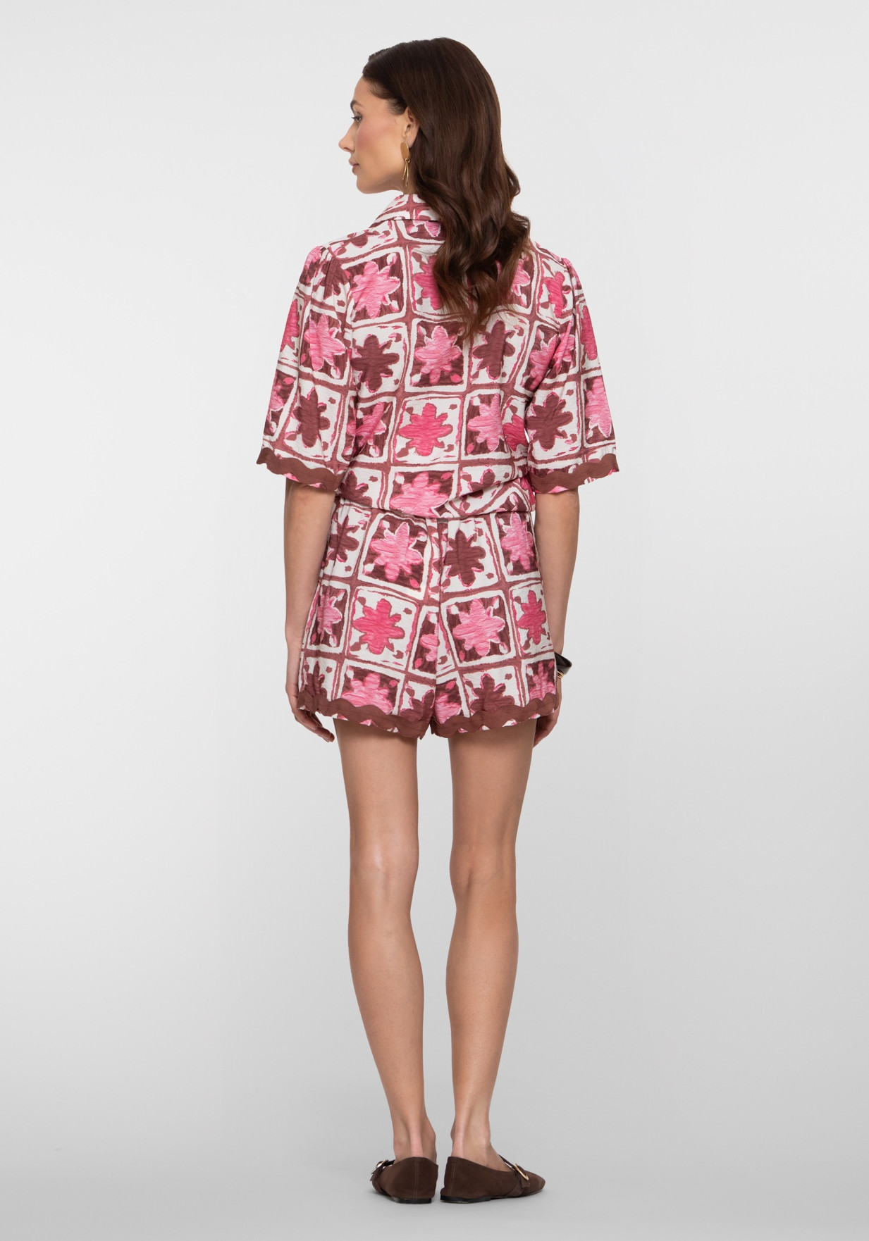 Geisha Korte broek all-over print 61429-20 Rose