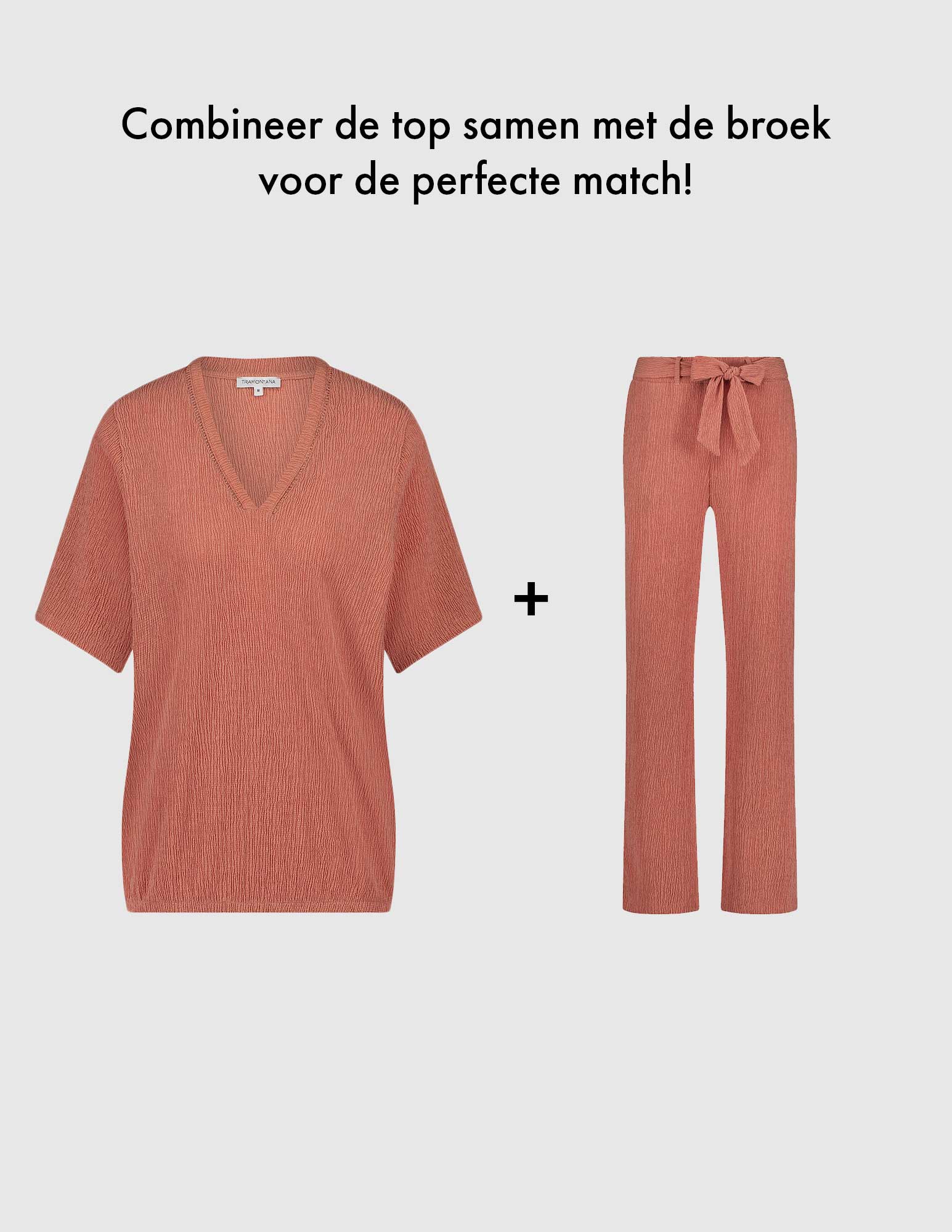 Tramontana Broek met ceintuur K02-16-102 Zalm