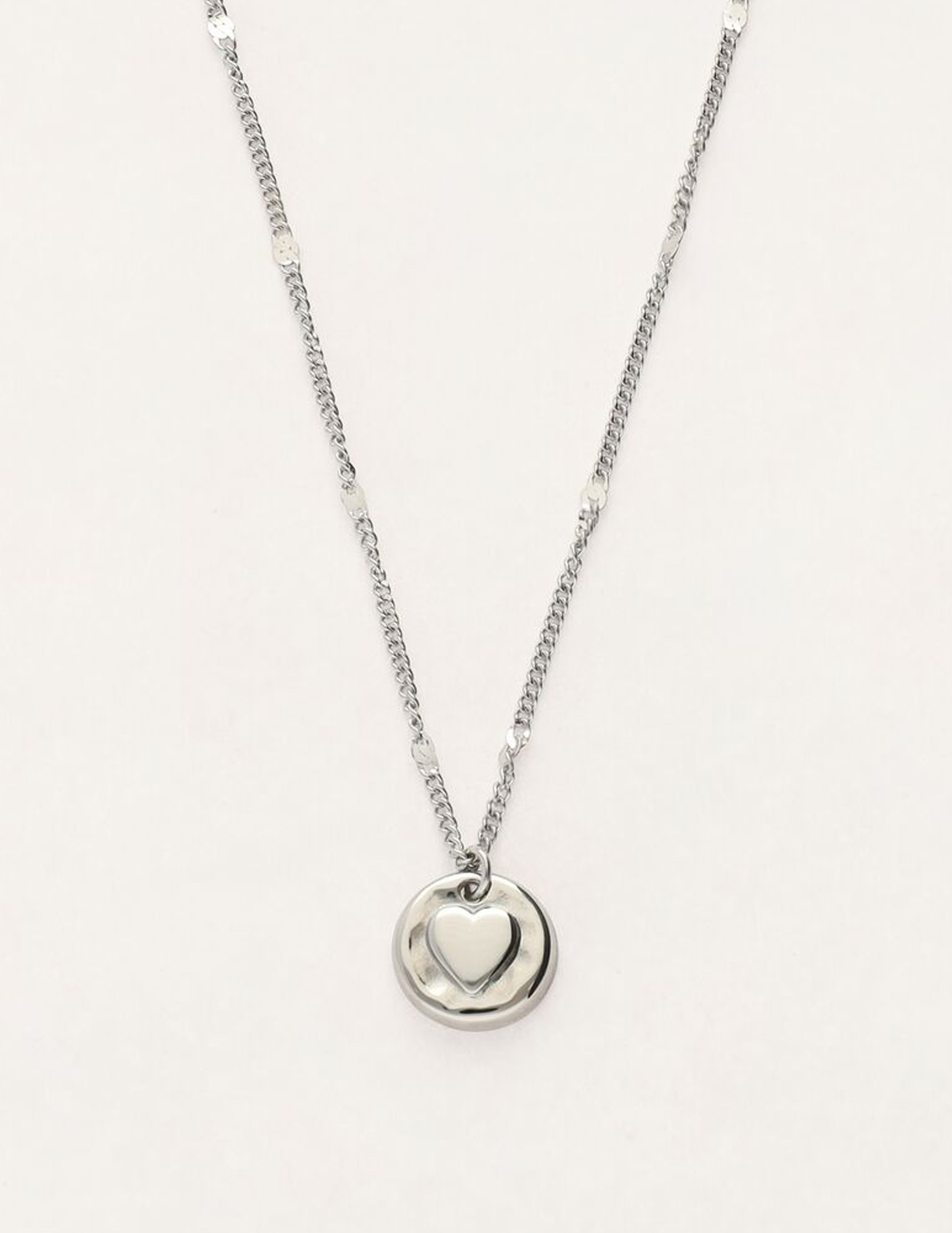 My Jewellery Ketting Hammered heart MJ11536 Zilver