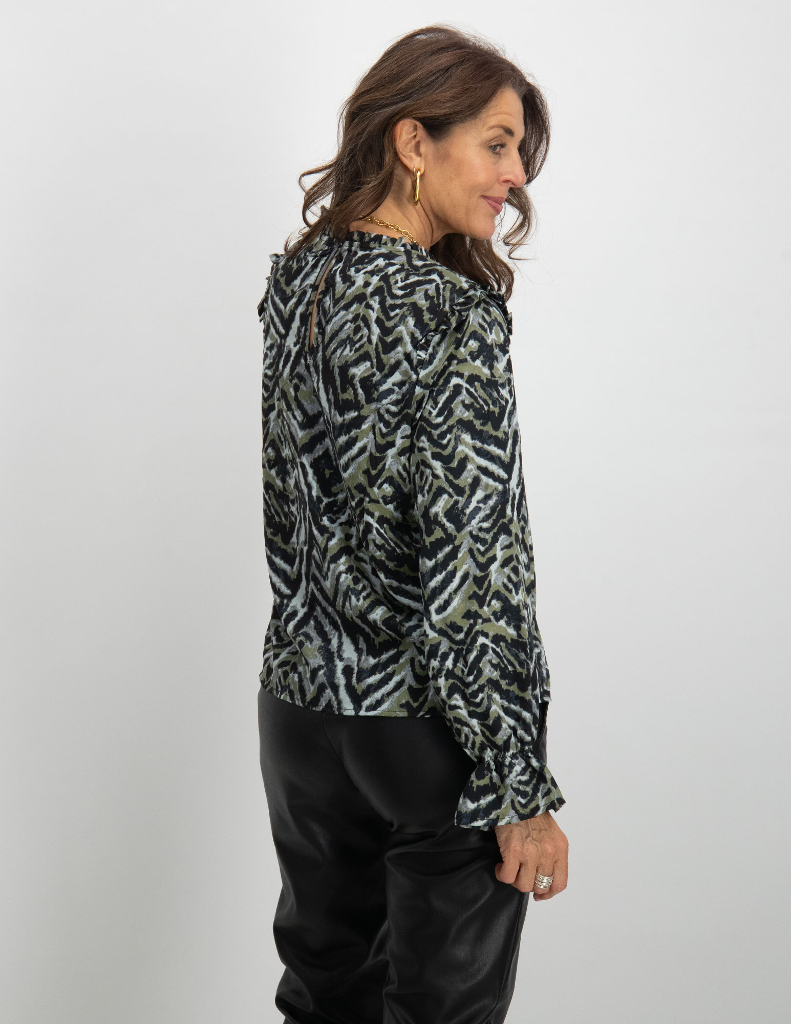 Jacqueline de jonge Blouse Caine 15308129 Midden groen