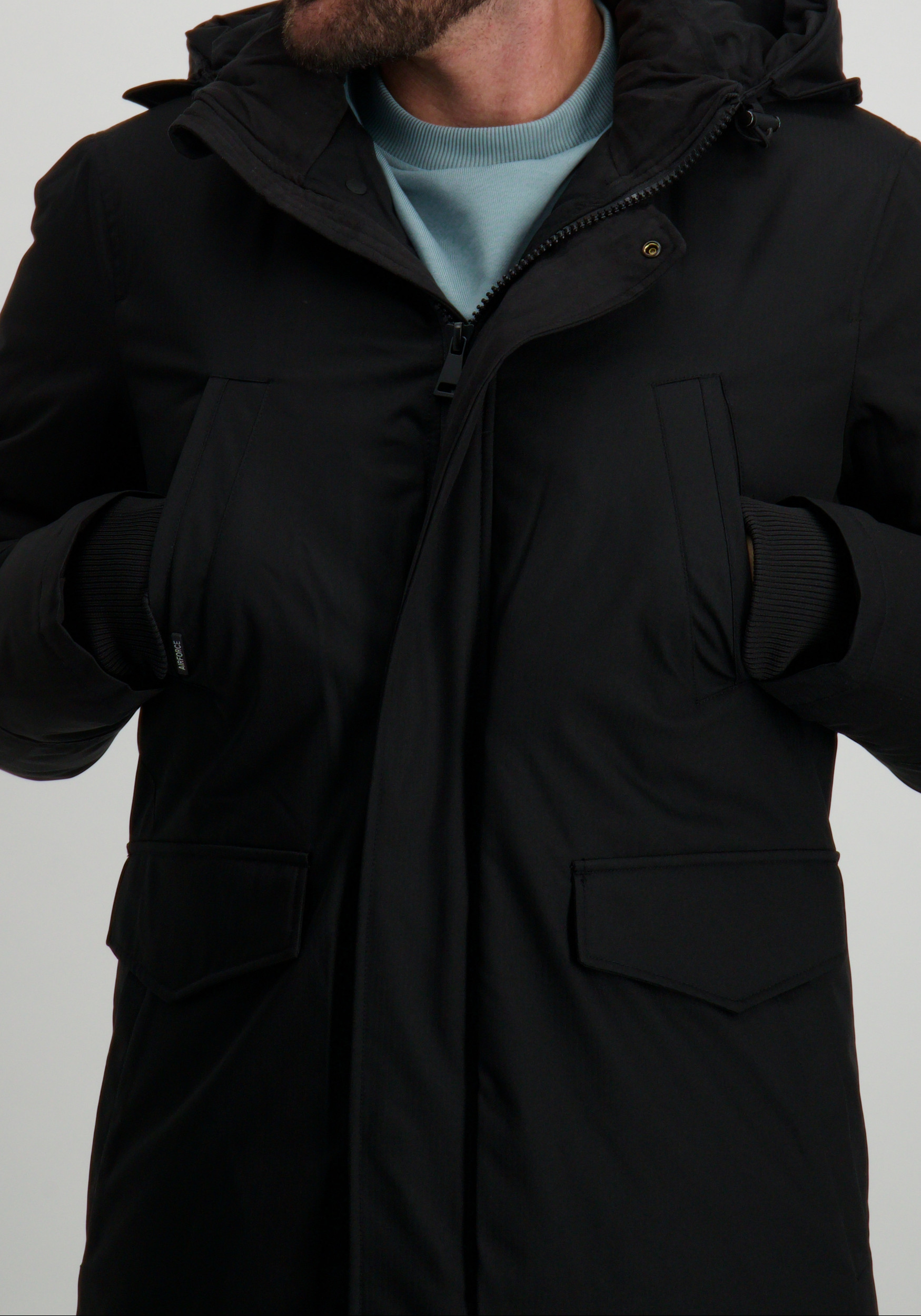 AIRFORCE Winterjas slimfit parka HRM0486 Zwart