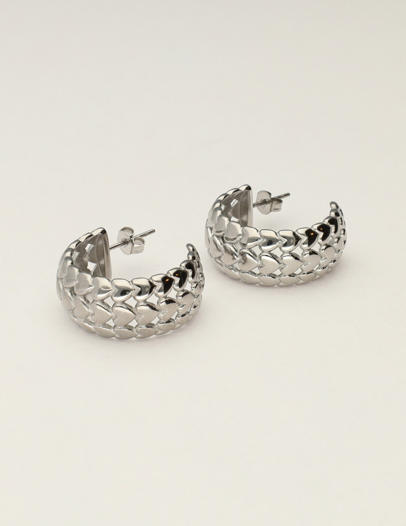 My Jewellery Oorringen vintage met hartjes MJ12028 Zilver