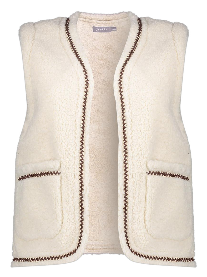 Geisha Gilet Teddy 55541-19 Wolwit-ecru