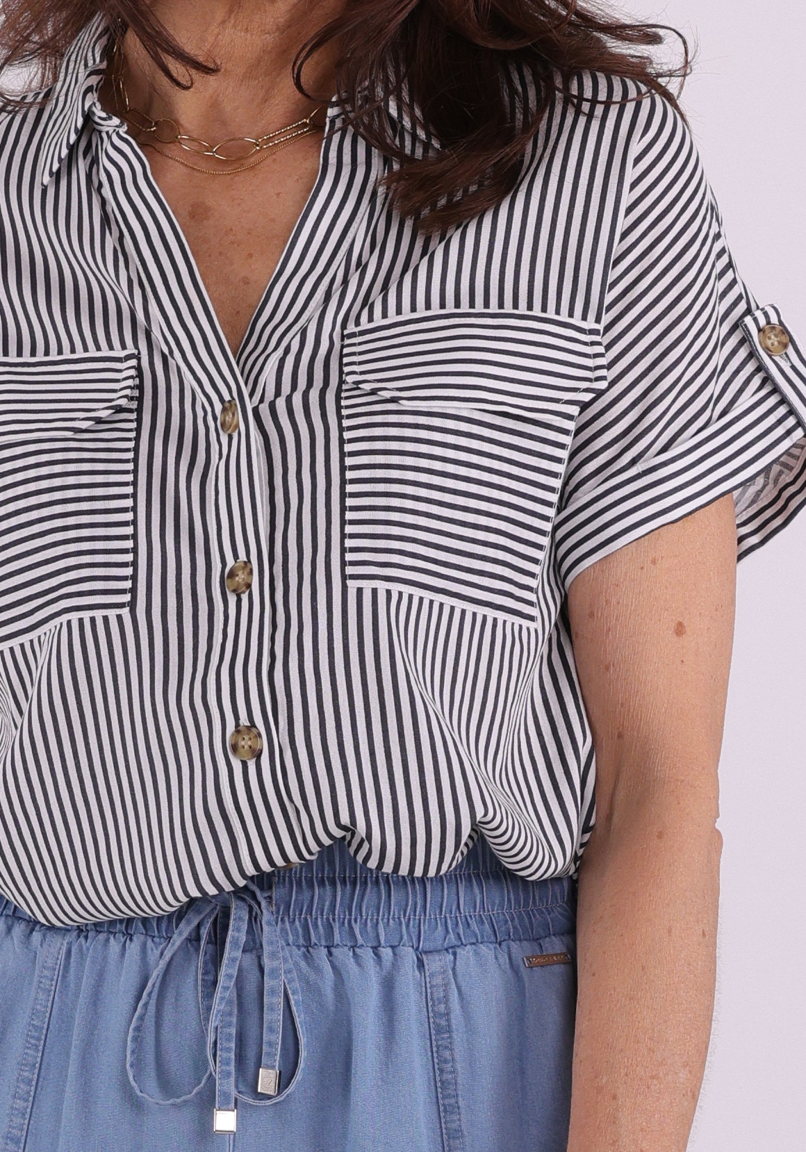 Vero moda Blouse Bumpy 10310139 Donker blauw