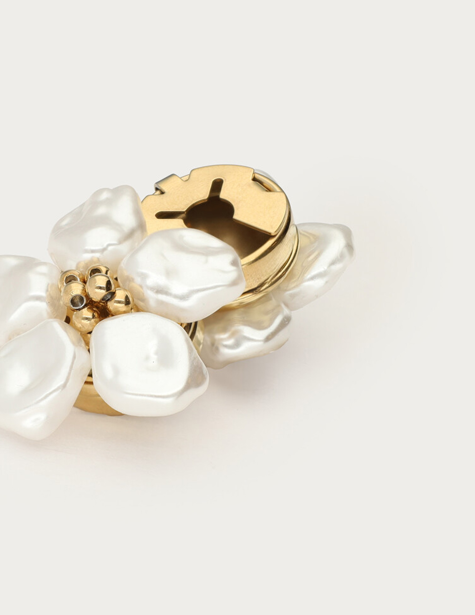 My Jewellery Knopen set witte bloemen MJ16025 Goud