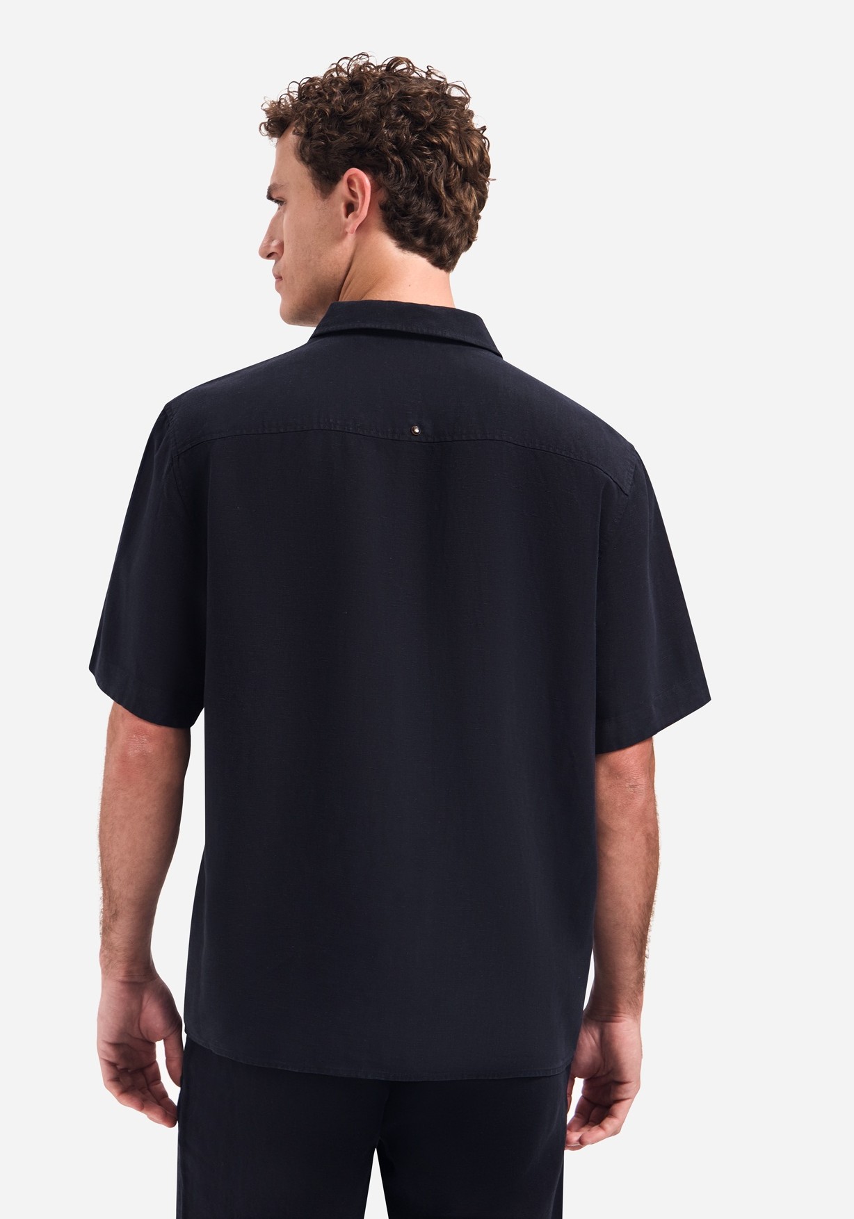 No Excess Overhemd linnen 32420423 Donker blauw