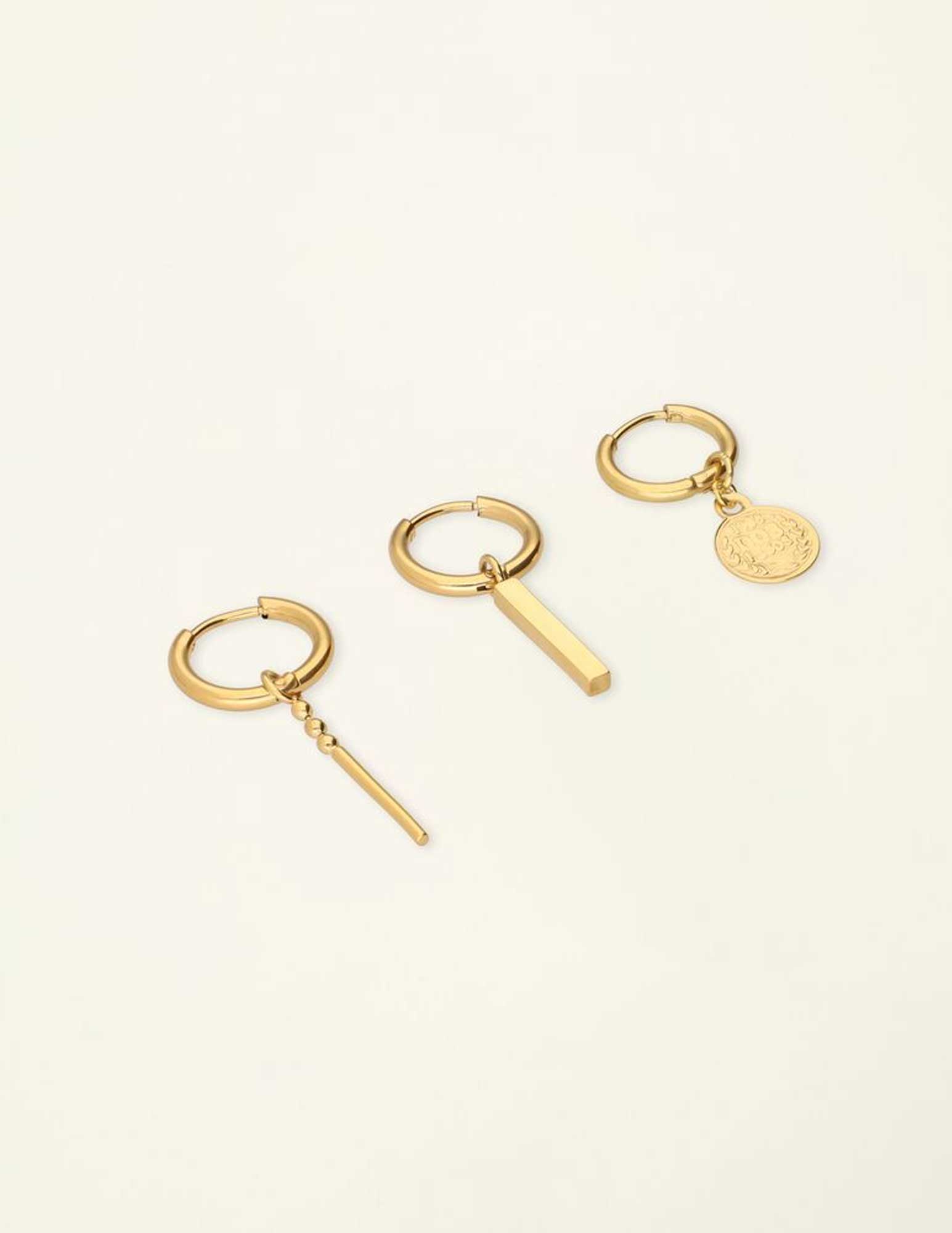 My Jewellery Oorbellen set met muntje MJ08585 Goud
