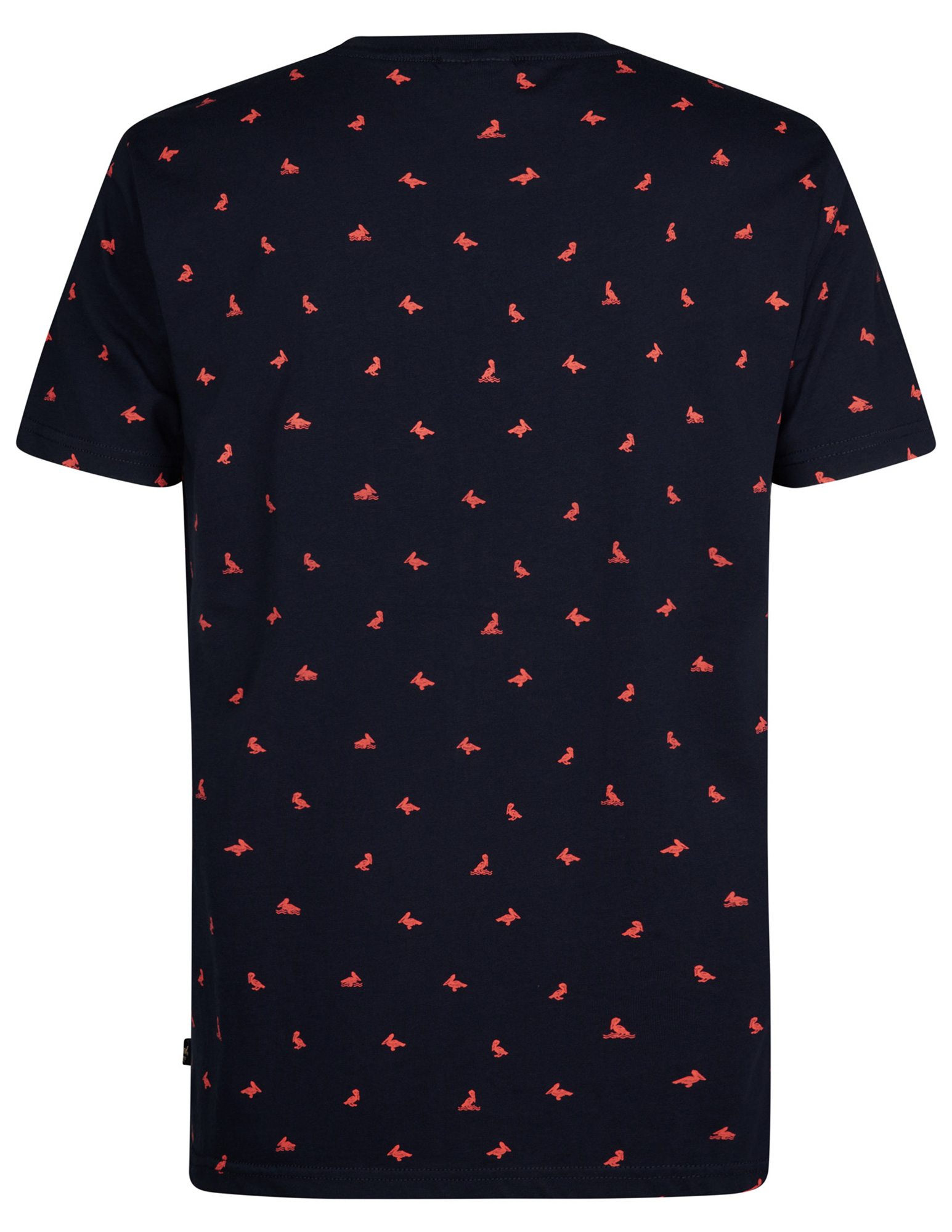 Petrol T-shirt met pelikaan print M-1050-TSR118 Donker blauw