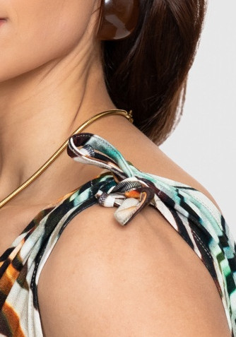 Geisha Jurk all-over print 67425-60 MILA Bruin