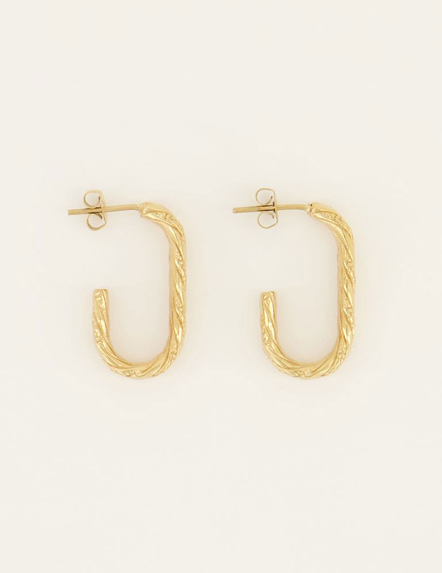 My Jewellery Oorbellen met vlechtwerk MJ06914 Goud