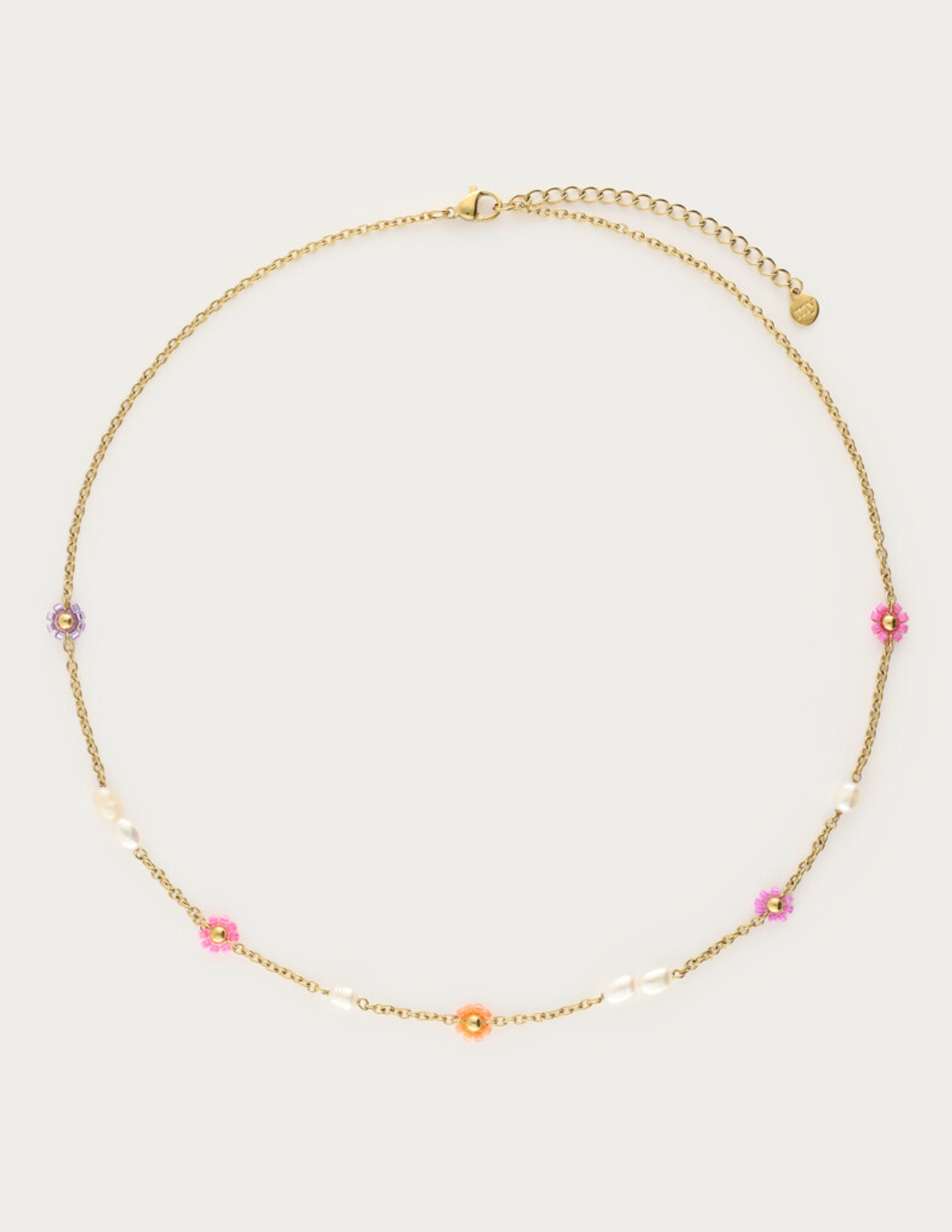 My Jewellery Botanical ketting met bloemen en zoetwaterparels MJ15390 Goud