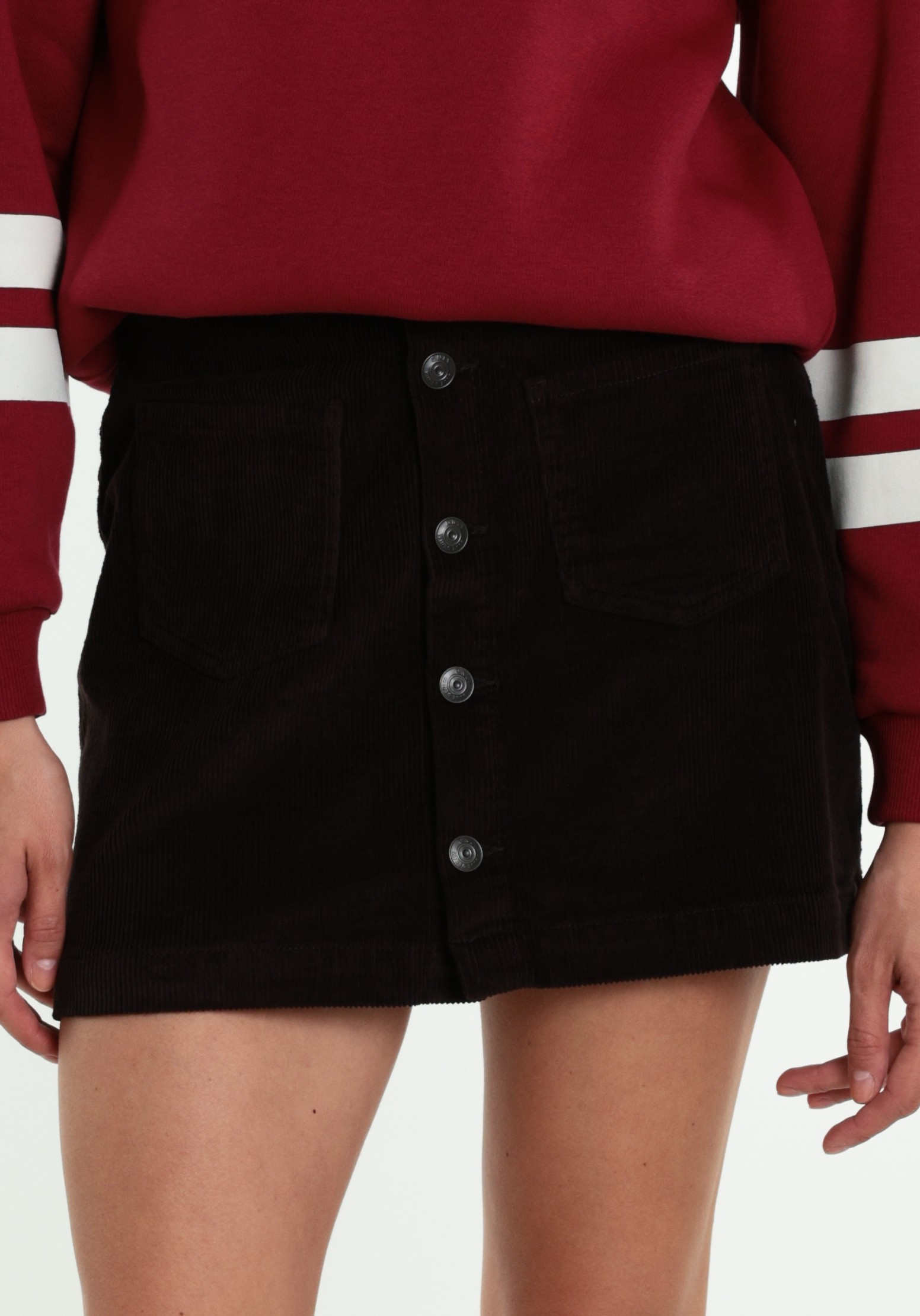 ONLY Korte corduroy rok Amazing 15182080 Donker bruin